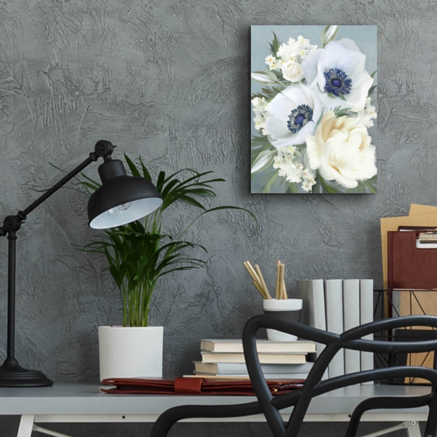 Epic Art 'Anemones in Blue III' by House Fenway, Acrylic Glass Wall Art,12x16