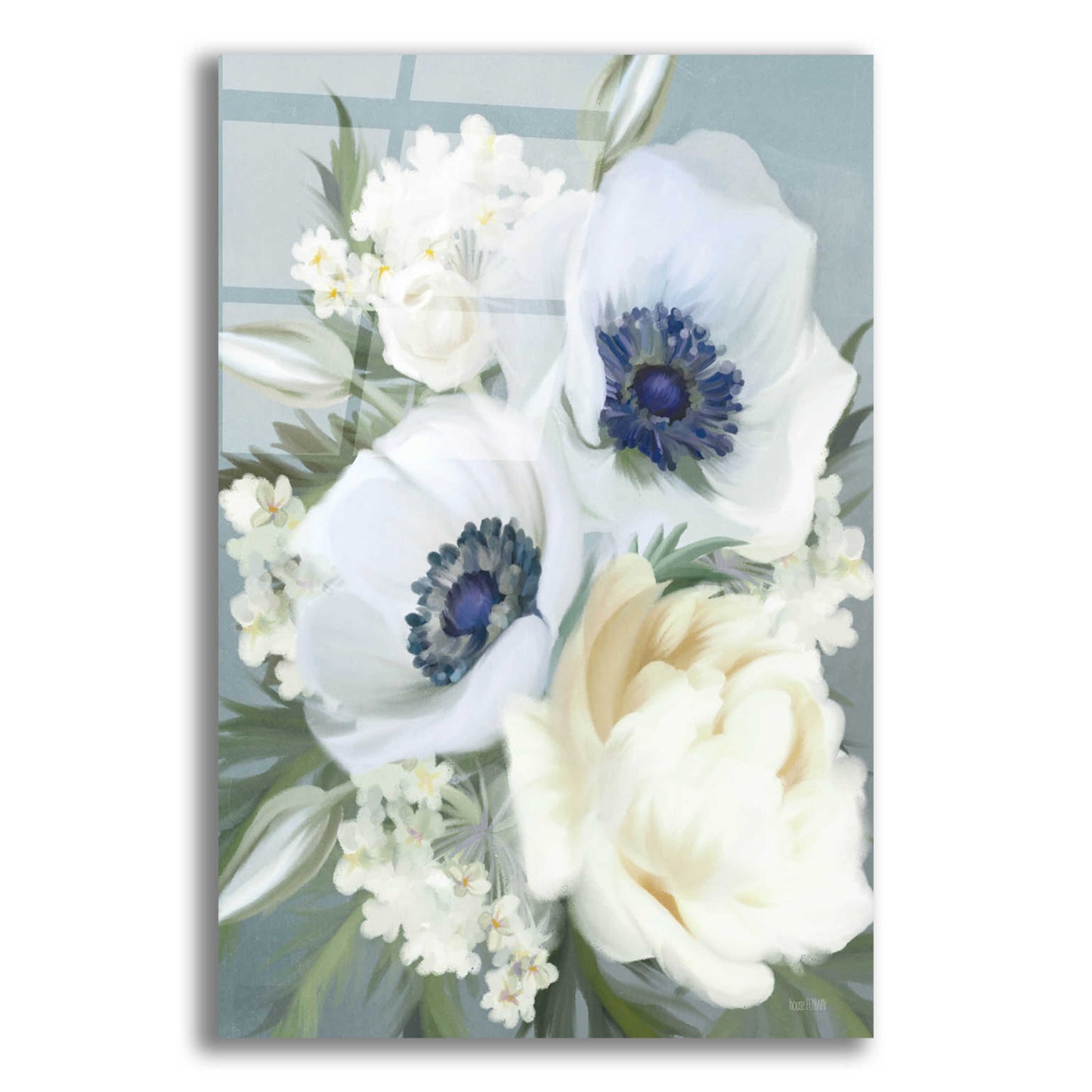 Epic Art 'Anemones in Blue III' by House Fenway, Acrylic Glass Wall Art,12x16