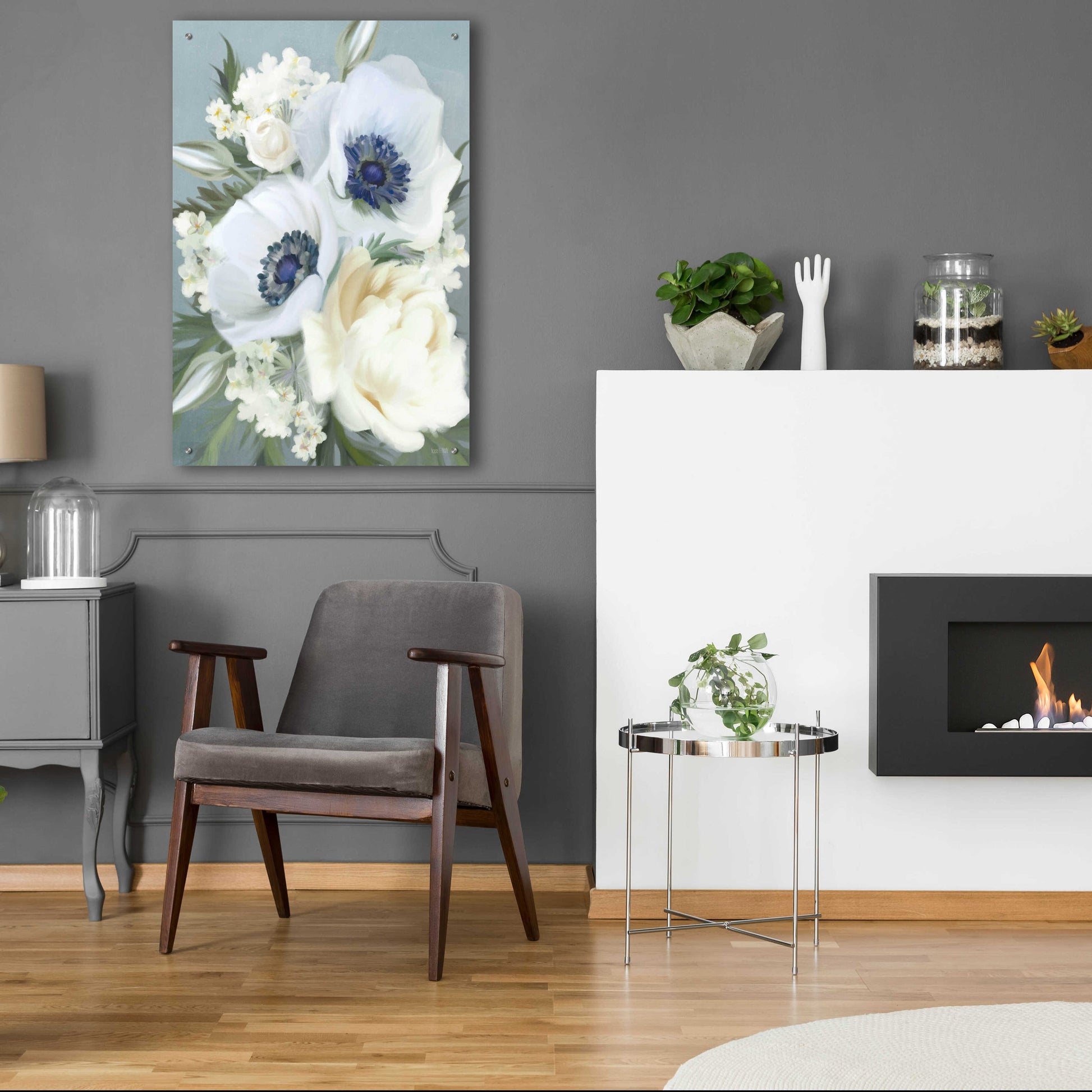 Epic Art 'Anemones in Blue III' by House Fenway, Acrylic Glass Wall Art,24x36