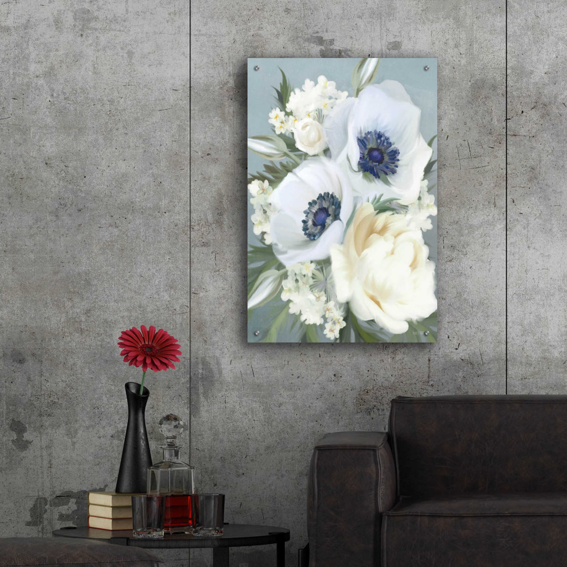 Epic Art 'Anemones in Blue III' by House Fenway, Acrylic Glass Wall Art,24x36