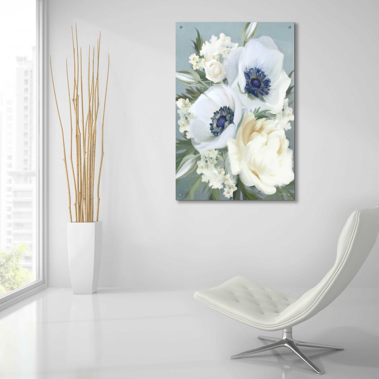 Epic Art 'Anemones in Blue III' by House Fenway, Acrylic Glass Wall Art,24x36