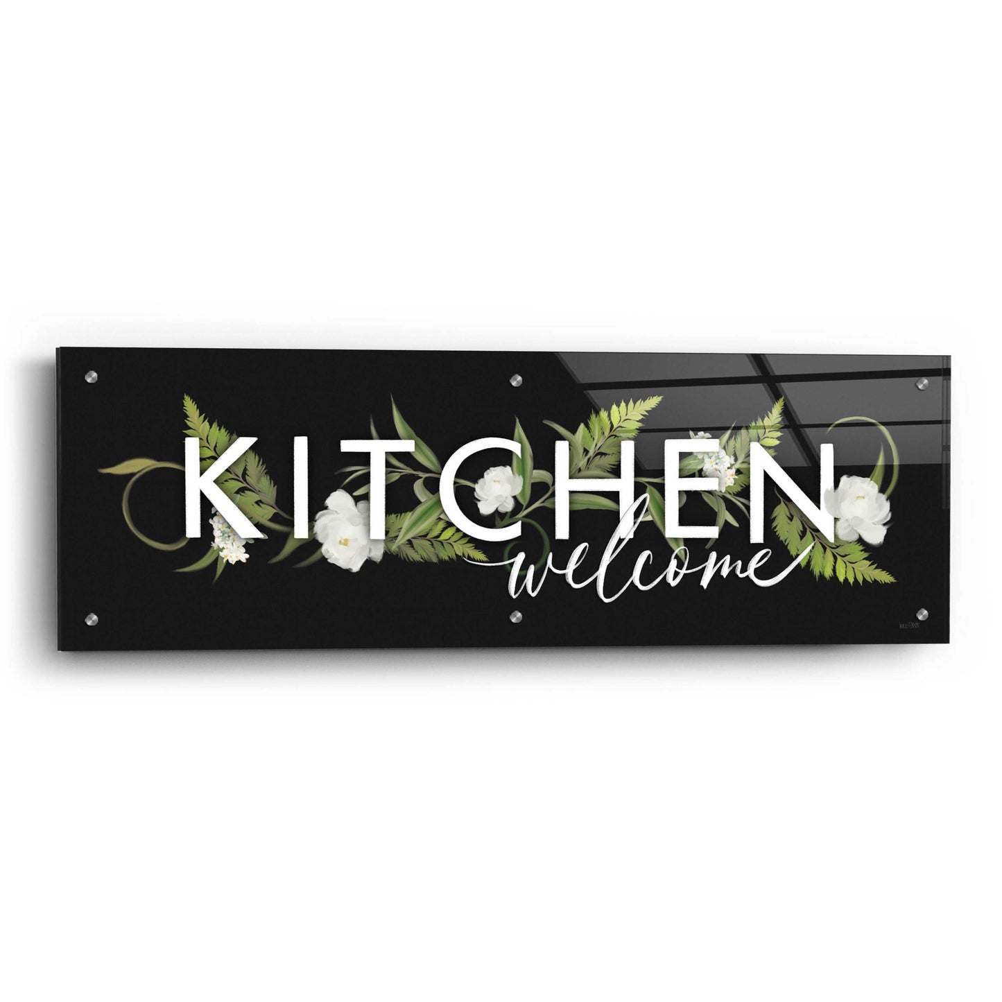 Epic Art 'Kitchen Welcome' by House Fenway, Acrylic Glass Wall Art,36x12