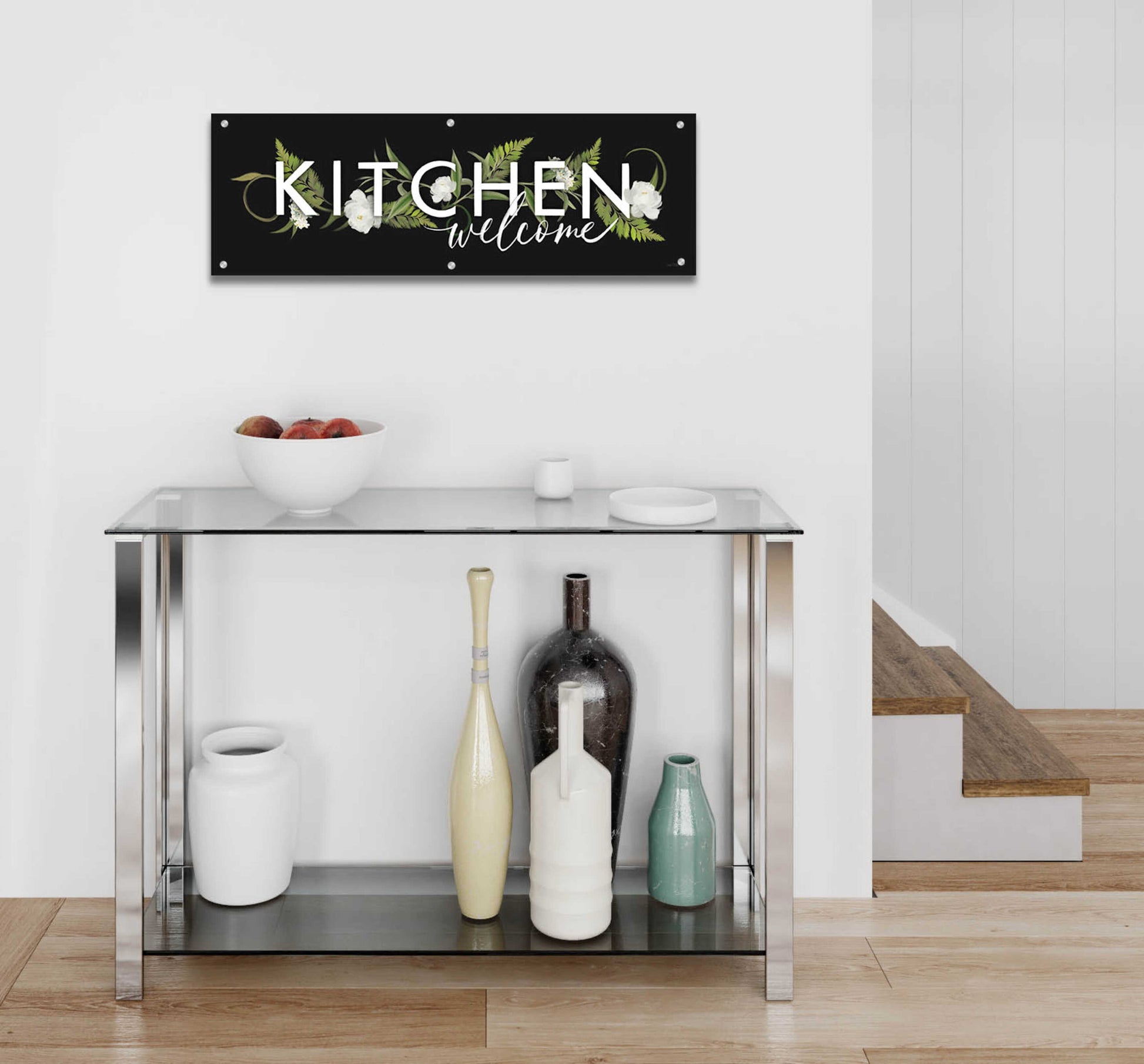 Epic Art 'Kitchen Welcome' by House Fenway, Acrylic Glass Wall Art,36x12