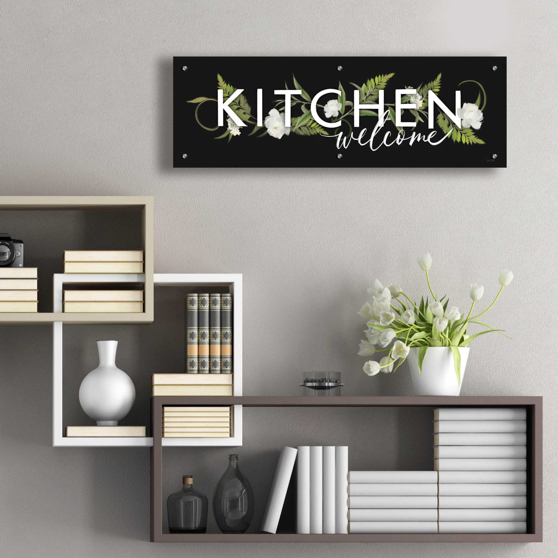 Epic Art 'Kitchen Welcome' by House Fenway, Acrylic Glass Wall Art,36x12