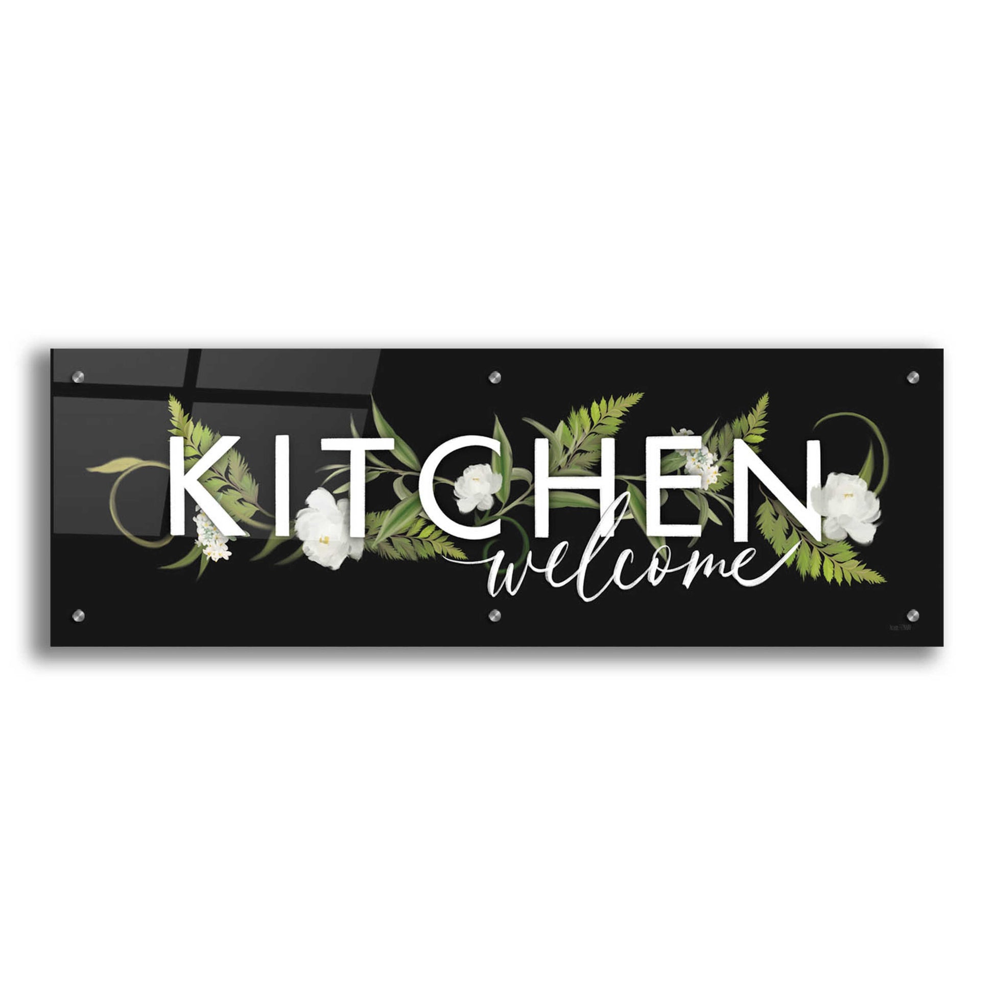 Epic Art 'Kitchen Welcome' by House Fenway, Acrylic Glass Wall Art,36x12