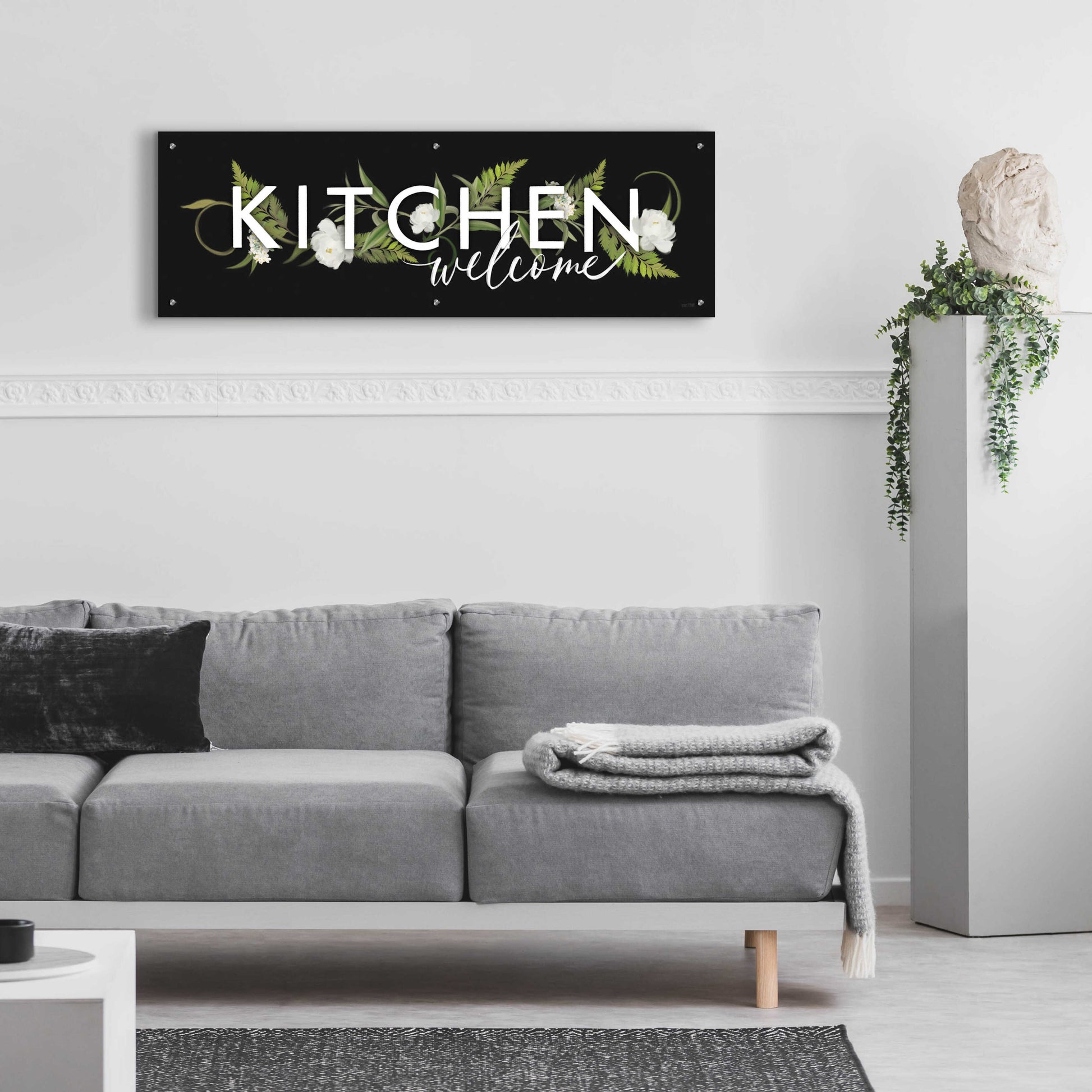 Epic Art 'Kitchen Welcome' by House Fenway, Acrylic Glass Wall Art,48x16