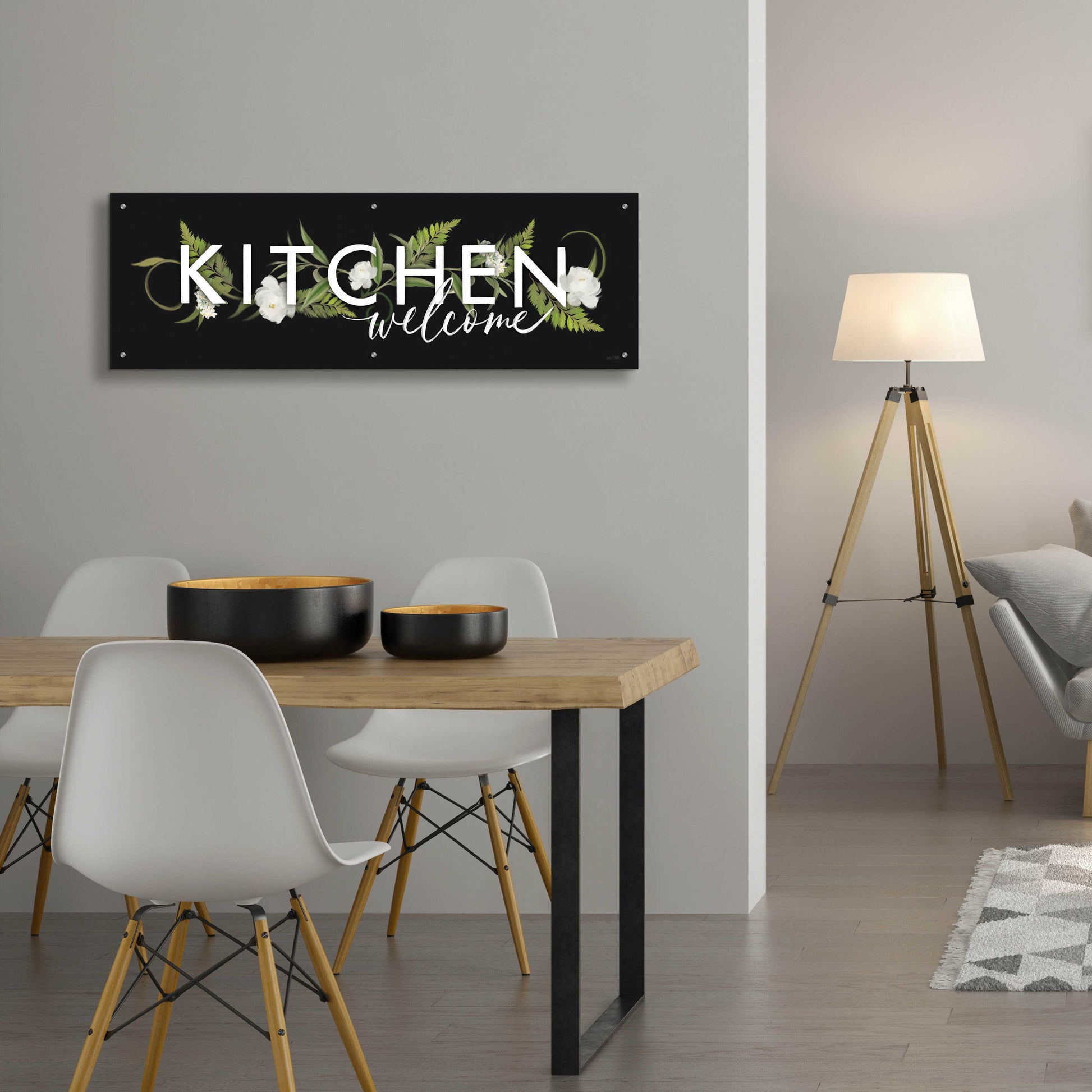 Epic Art 'Kitchen Welcome' by House Fenway, Acrylic Glass Wall Art,48x16