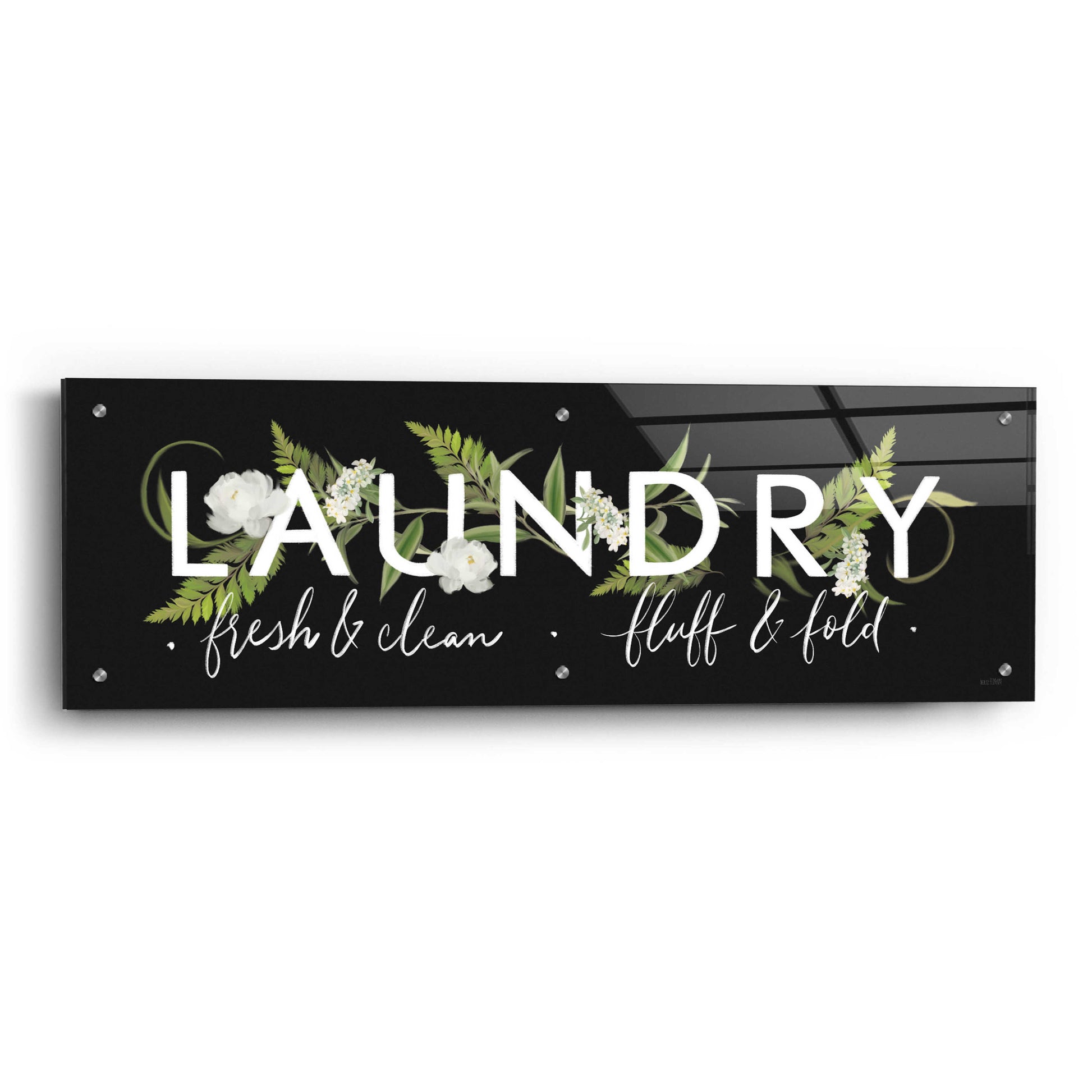 Epic Art 'Laundry Sign' by House Fenway, Acrylic Glass Wall Art,36x12