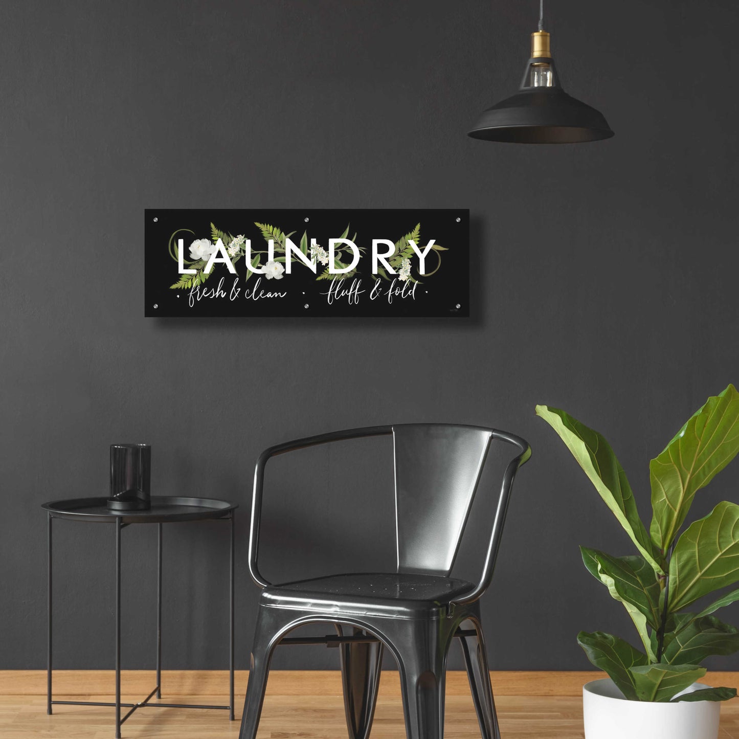 Epic Art 'Laundry Sign' by House Fenway, Acrylic Glass Wall Art,36x12