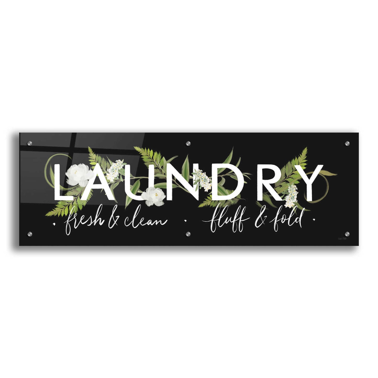 Epic Art 'Laundry Sign' by House Fenway, Acrylic Glass Wall Art,36x12