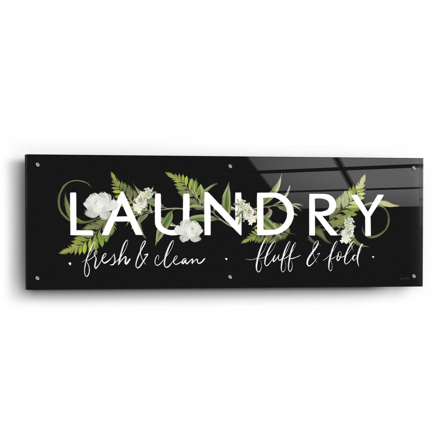 Epic Art 'Laundry Sign' by House Fenway, Acrylic Glass Wall Art,48x16