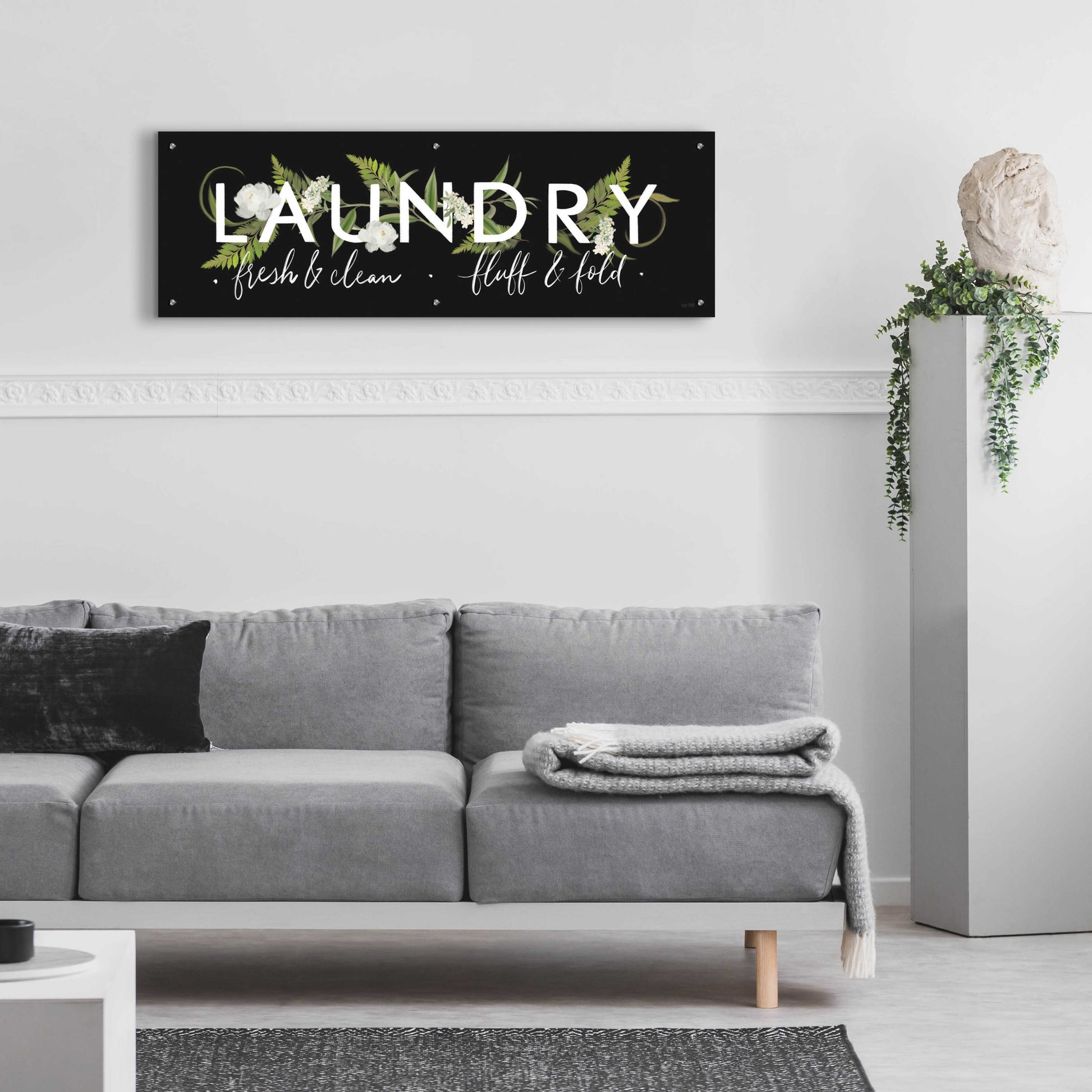 Epic Art 'Laundry Sign' by House Fenway, Acrylic Glass Wall Art,48x16