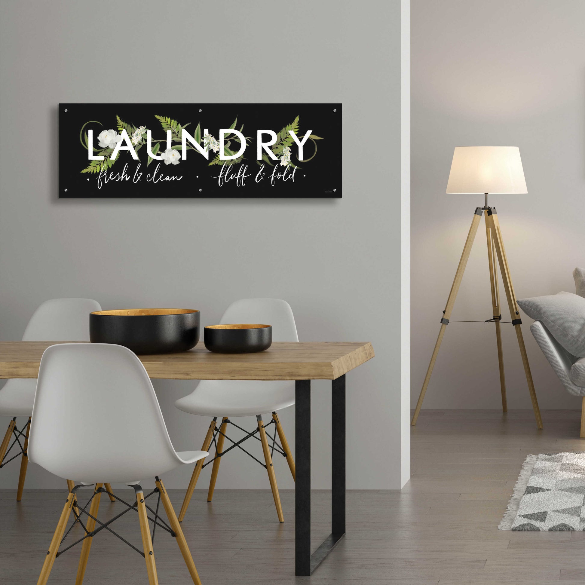 Epic Art 'Laundry Sign' by House Fenway, Acrylic Glass Wall Art,48x16