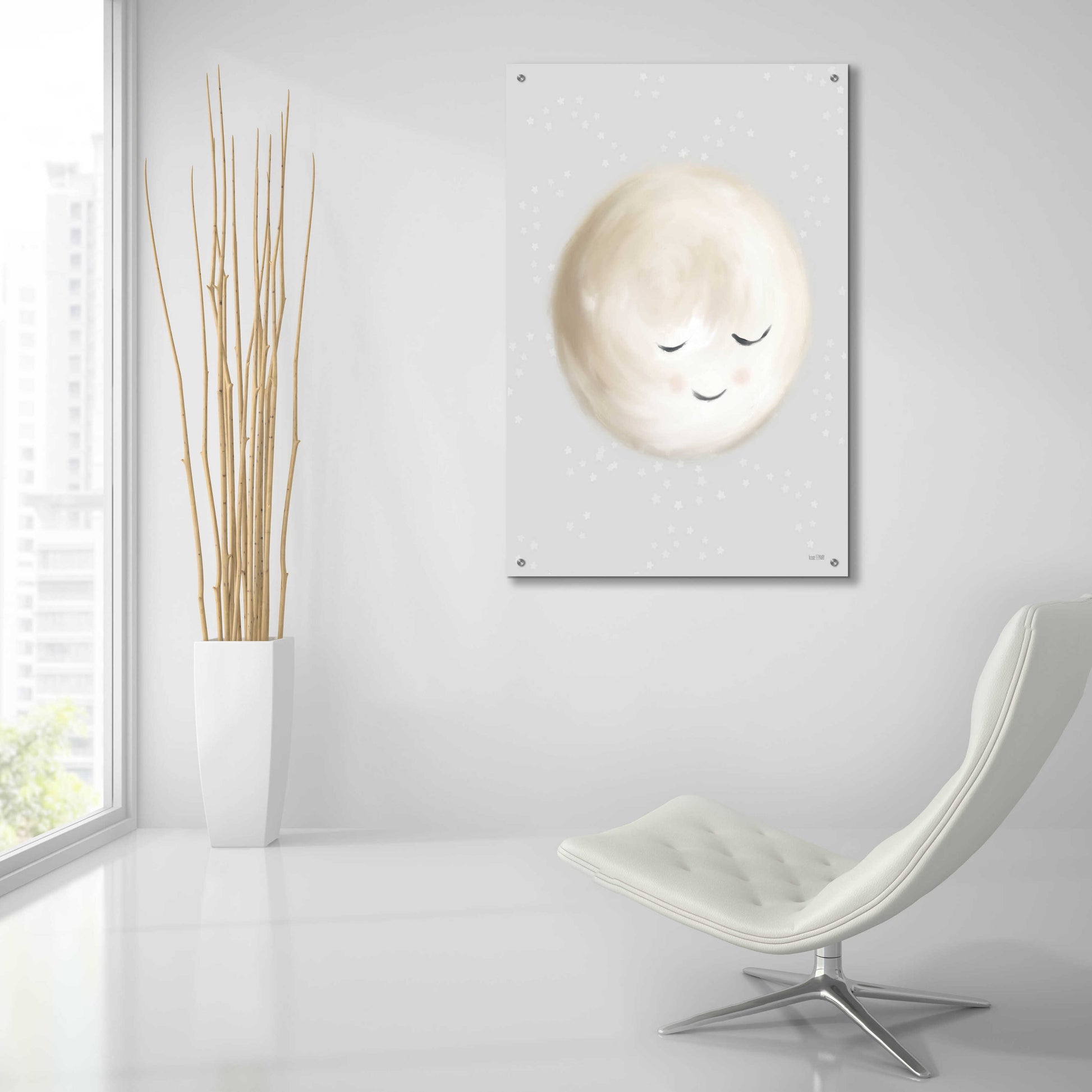 Epic Art 'Happy Little Moon I  ' by House Fenway, Acrylic Glass Wall Art,24x36