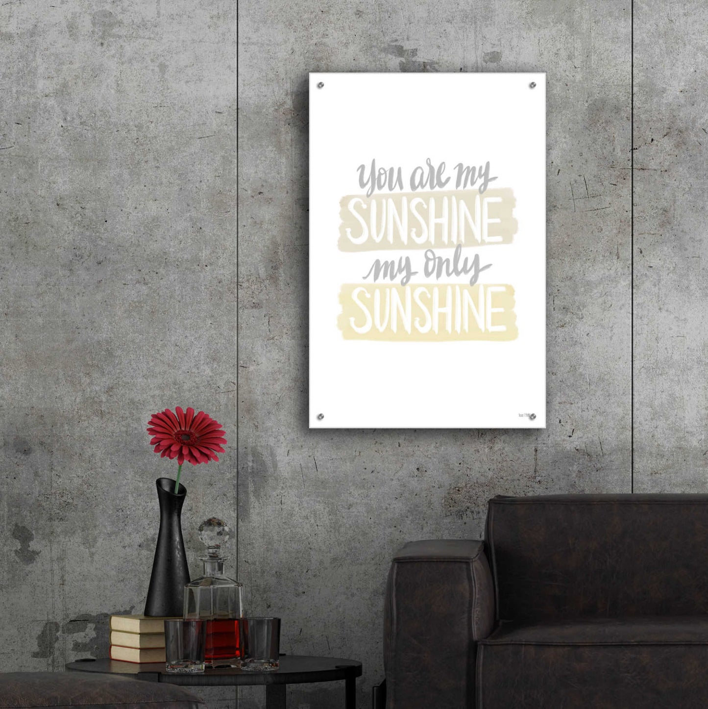 Epic Art 'You Are My Sunshine   ' by House Fenway, Acrylic Glass Wall Art,24x36