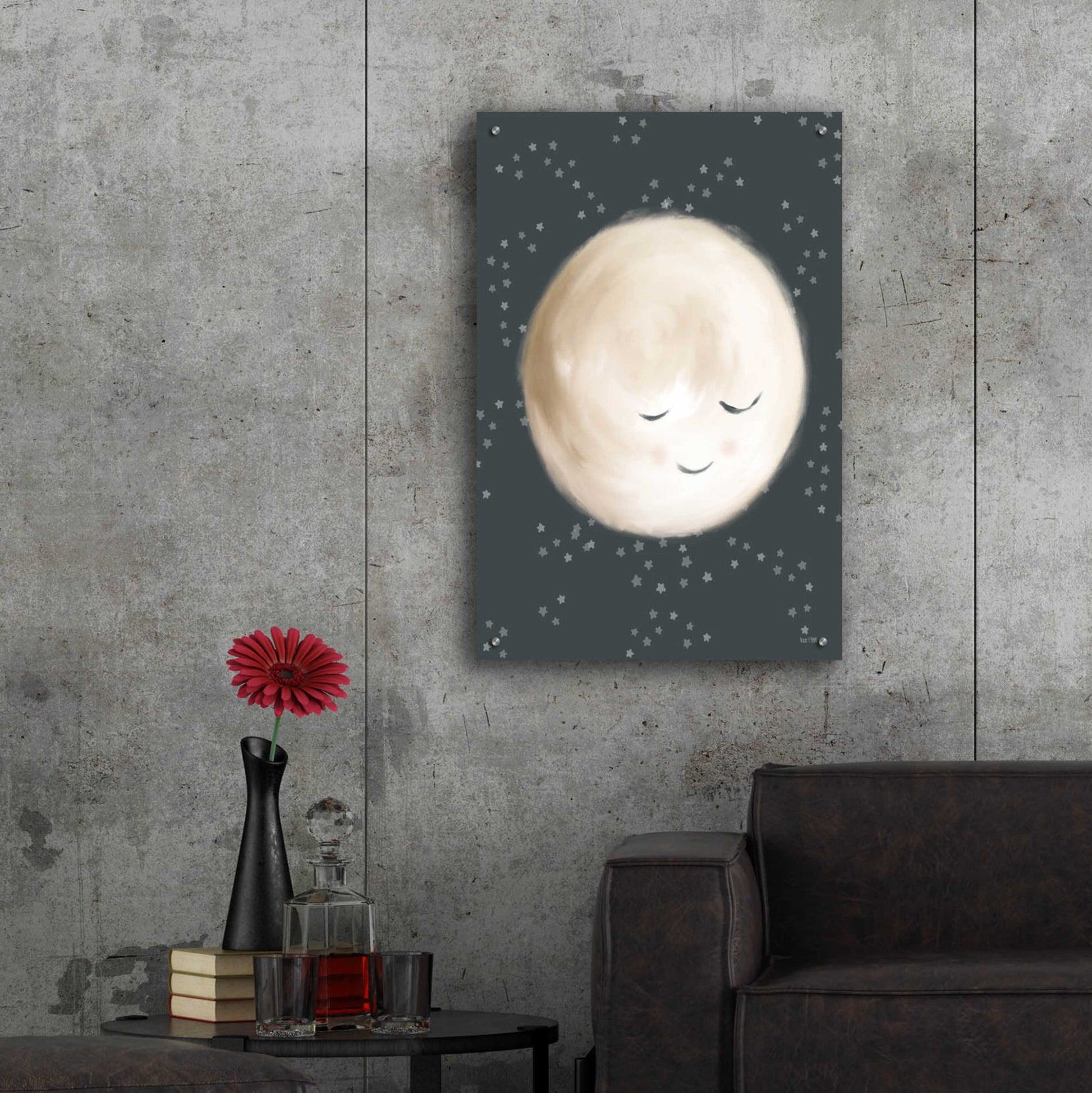 Epic Art 'Happy Little Moon II  ' by House Fenway, Acrylic Glass Wall Art,24x36