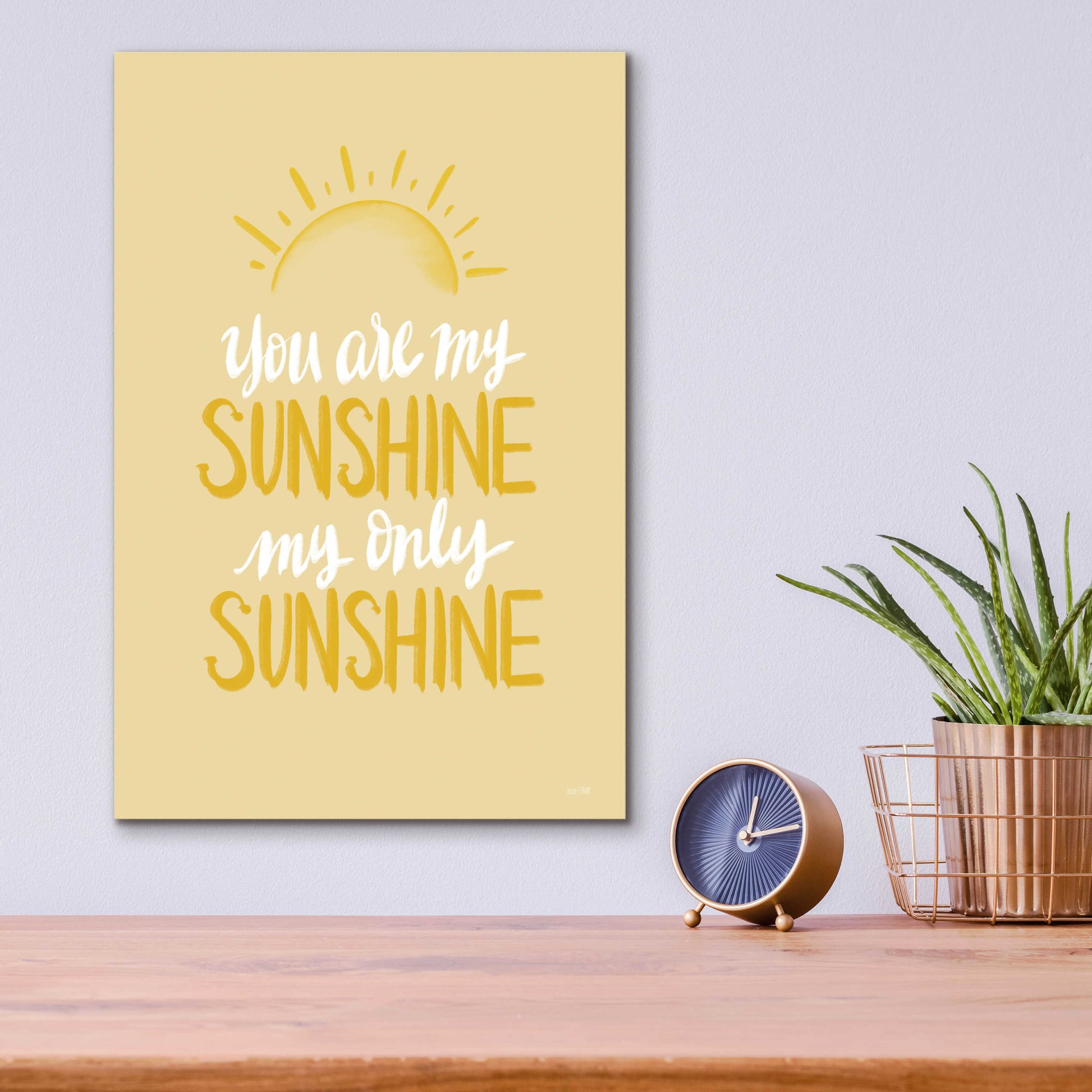 Epic Art 'You Are My Sunshine    ' by House Fenway, Acrylic Glass Wall Art,12x16