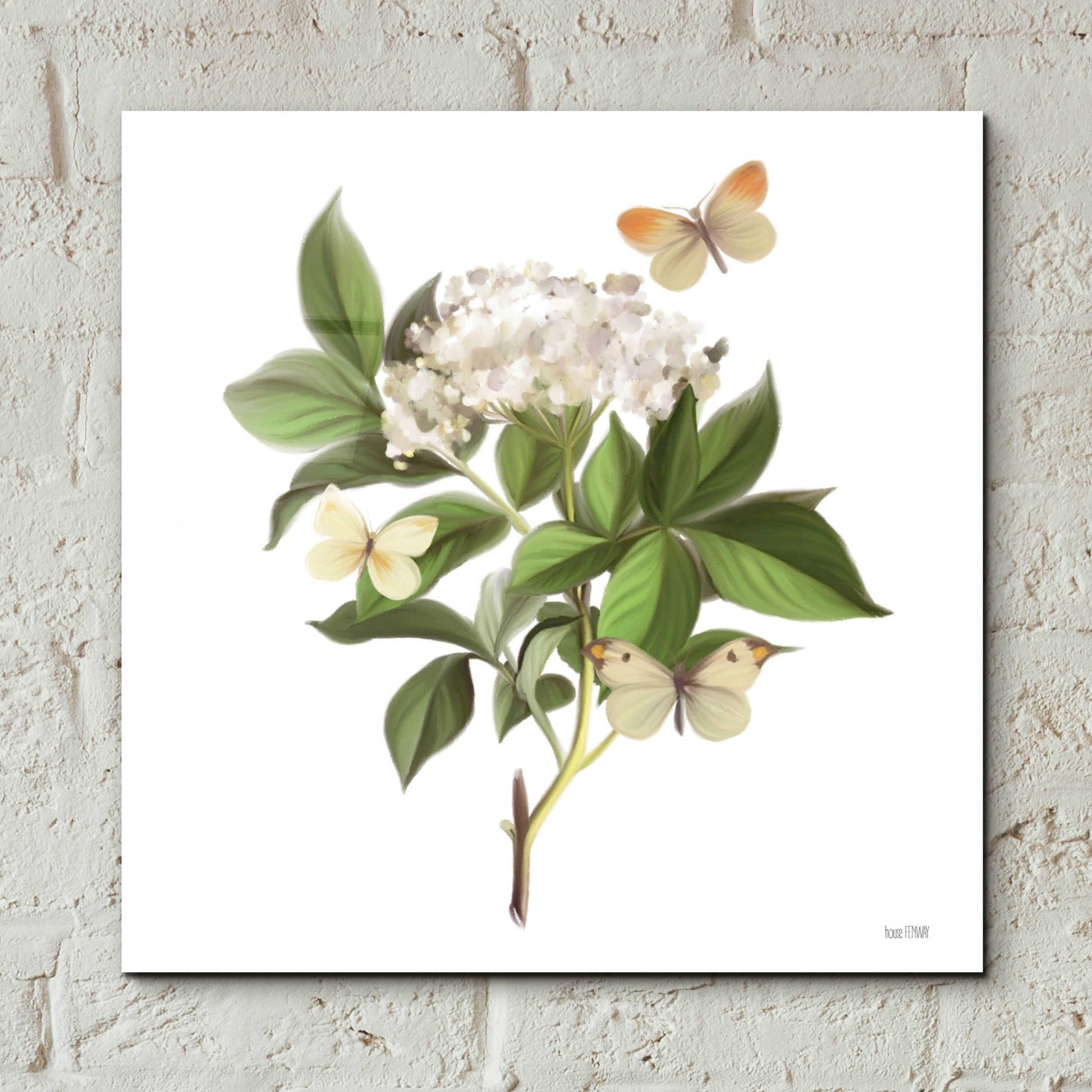 Epic Art 'Wildflowers and Butterflies II' by House Fenway, Acrylic Glass Wall Art,12x12