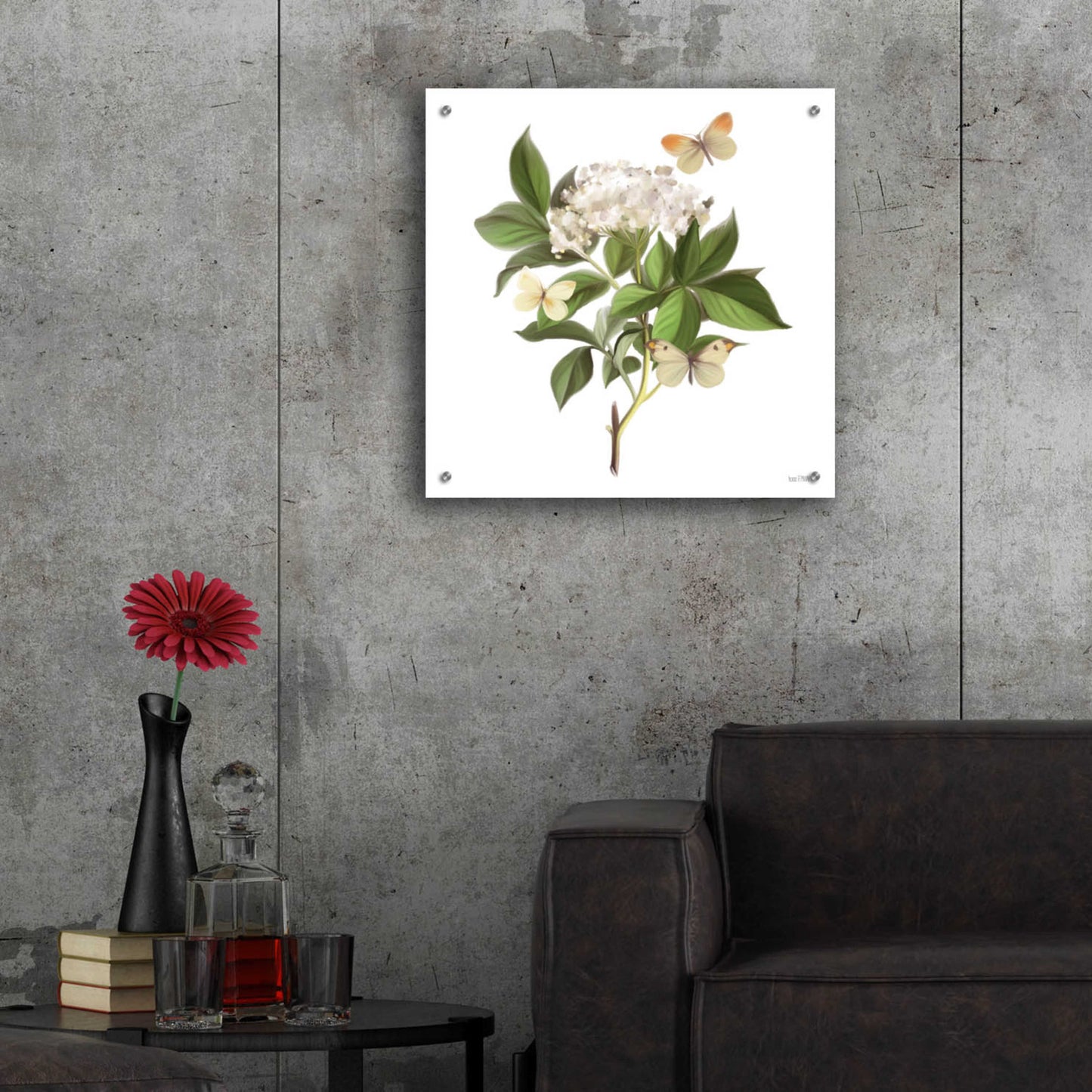 Epic Art 'Wildflowers and Butterflies II' by House Fenway, Acrylic Glass Wall Art,24x24