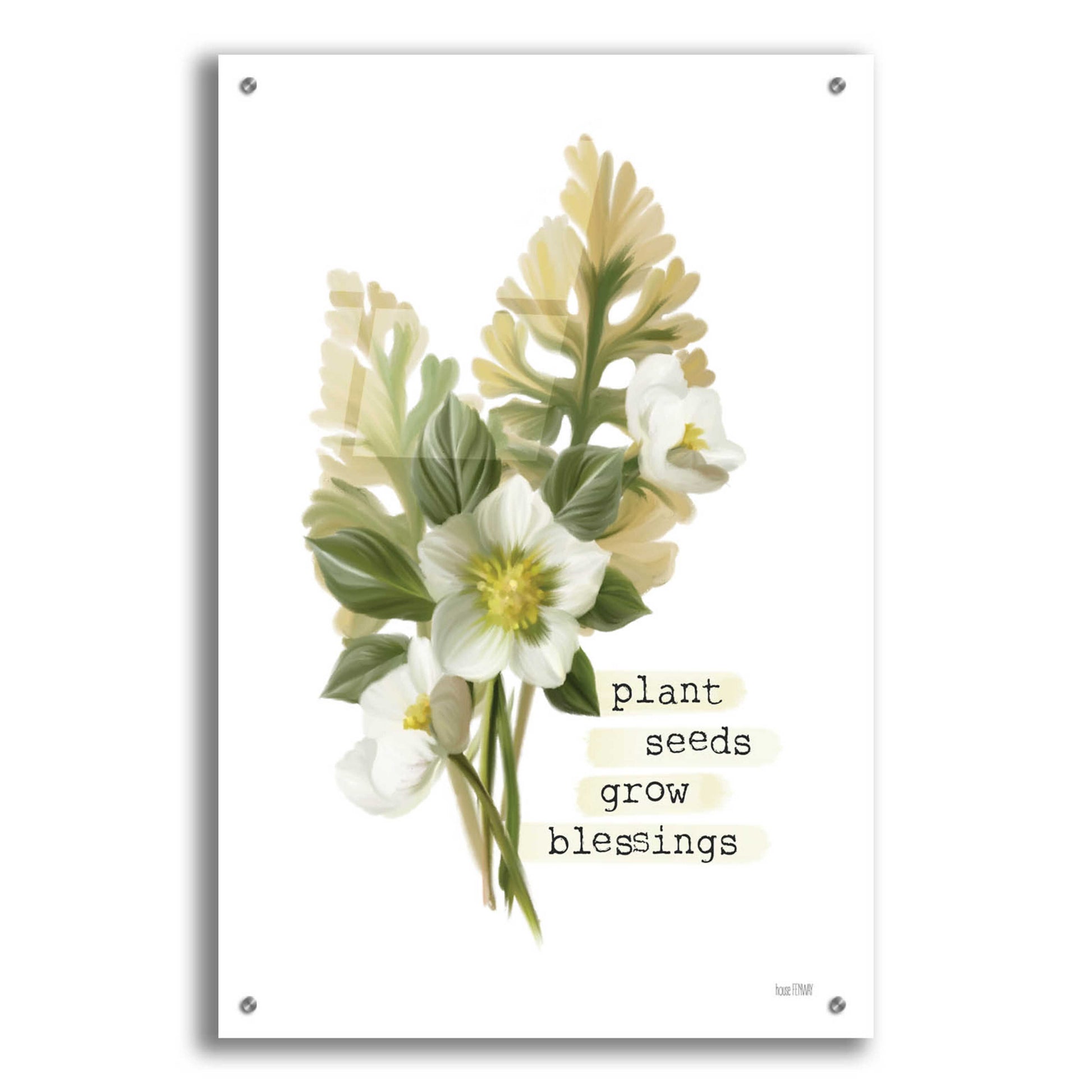 Epic Art 'Grow Blessings' by House Fenway, Acrylic Glass Wall Art,24x36