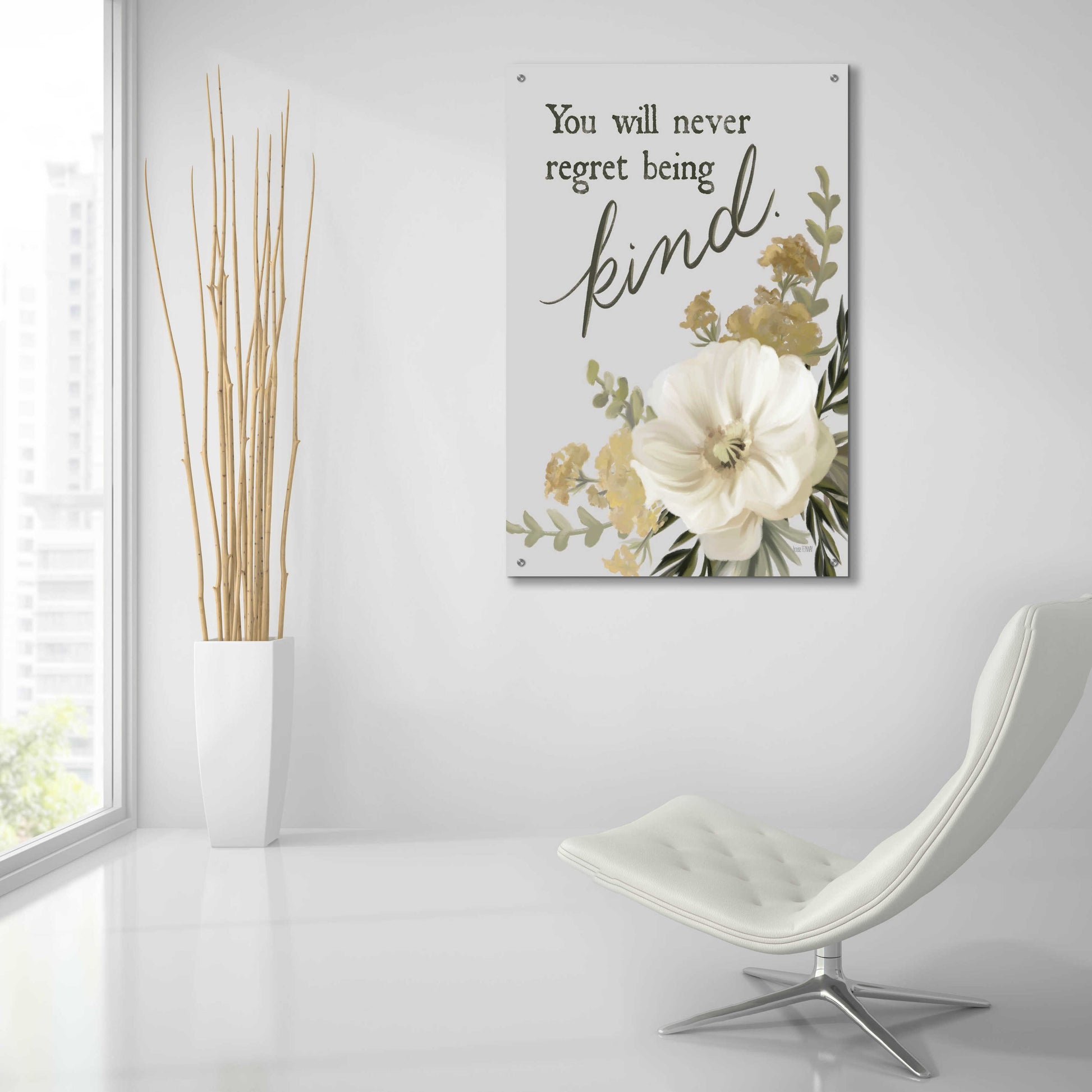 Epic Art 'You Will Never Regret Being Kind' by House Fenway, Acrylic Glass Wall Art,24x36