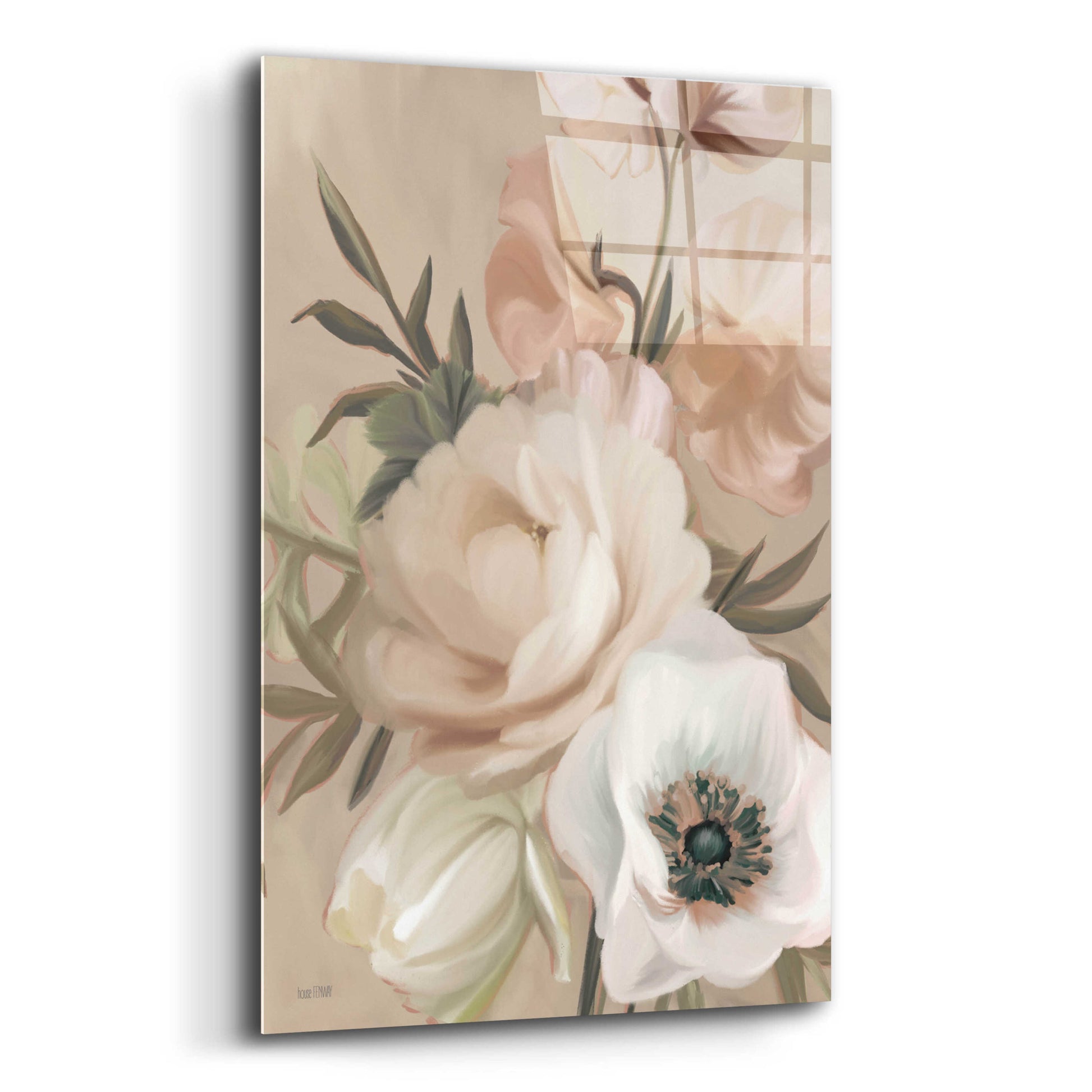 Epic Art 'Blush Peony Bouquet' by House Fenway, Acrylic Glass Wall Art,12x16