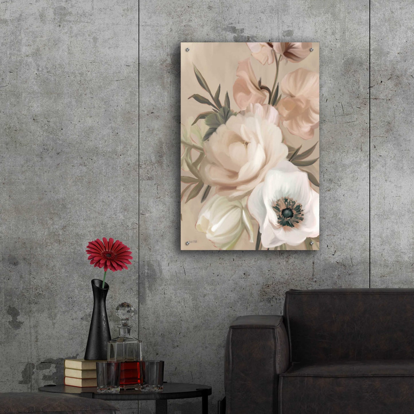 Epic Art 'Blush Peony Bouquet' by House Fenway, Acrylic Glass Wall Art,24x36