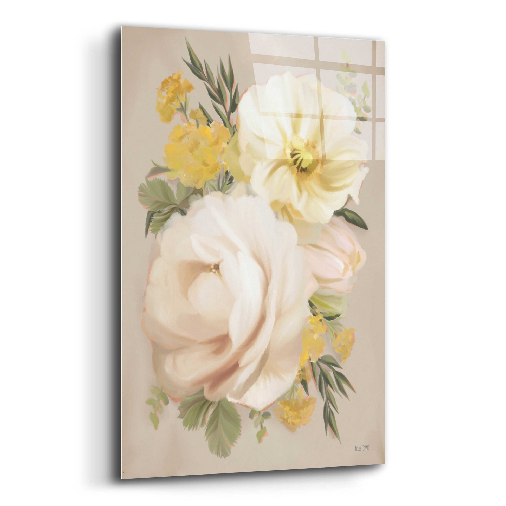 Epic Art 'Peach Peony Bouquet' by House Fenway, Acrylic Glass Wall Art,12x16