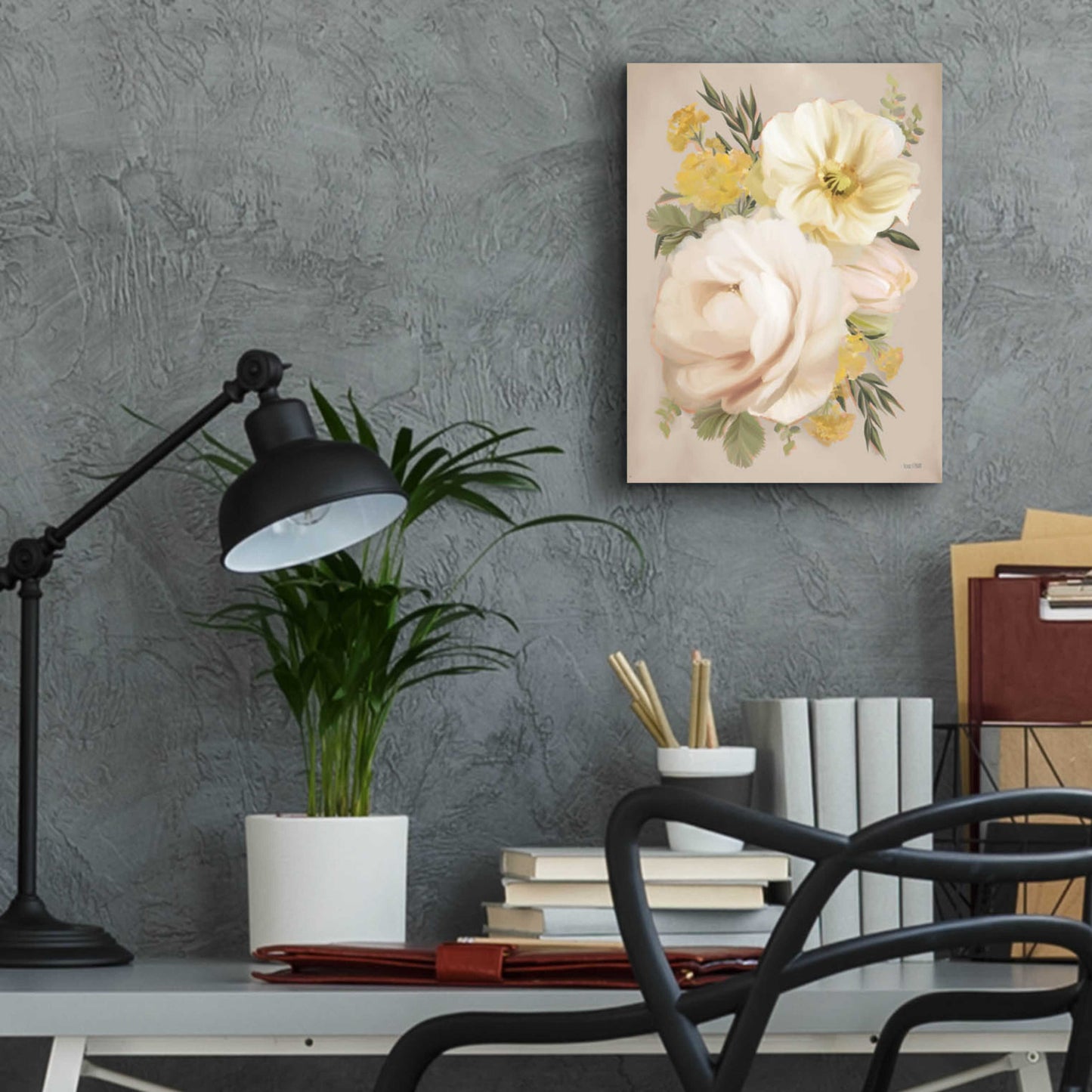 Epic Art 'Peach Peony Bouquet' by House Fenway, Acrylic Glass Wall Art,12x16