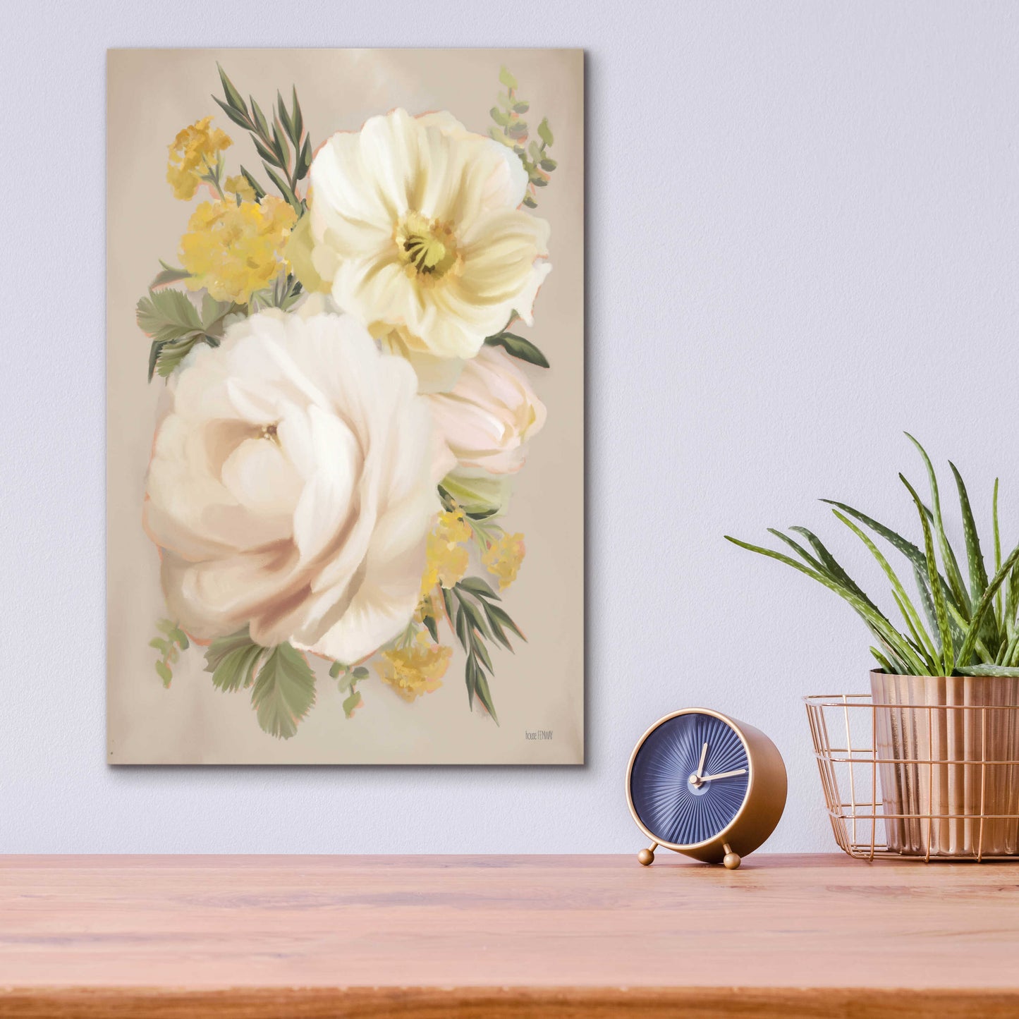 Epic Art 'Peach Peony Bouquet' by House Fenway, Acrylic Glass Wall Art,12x16