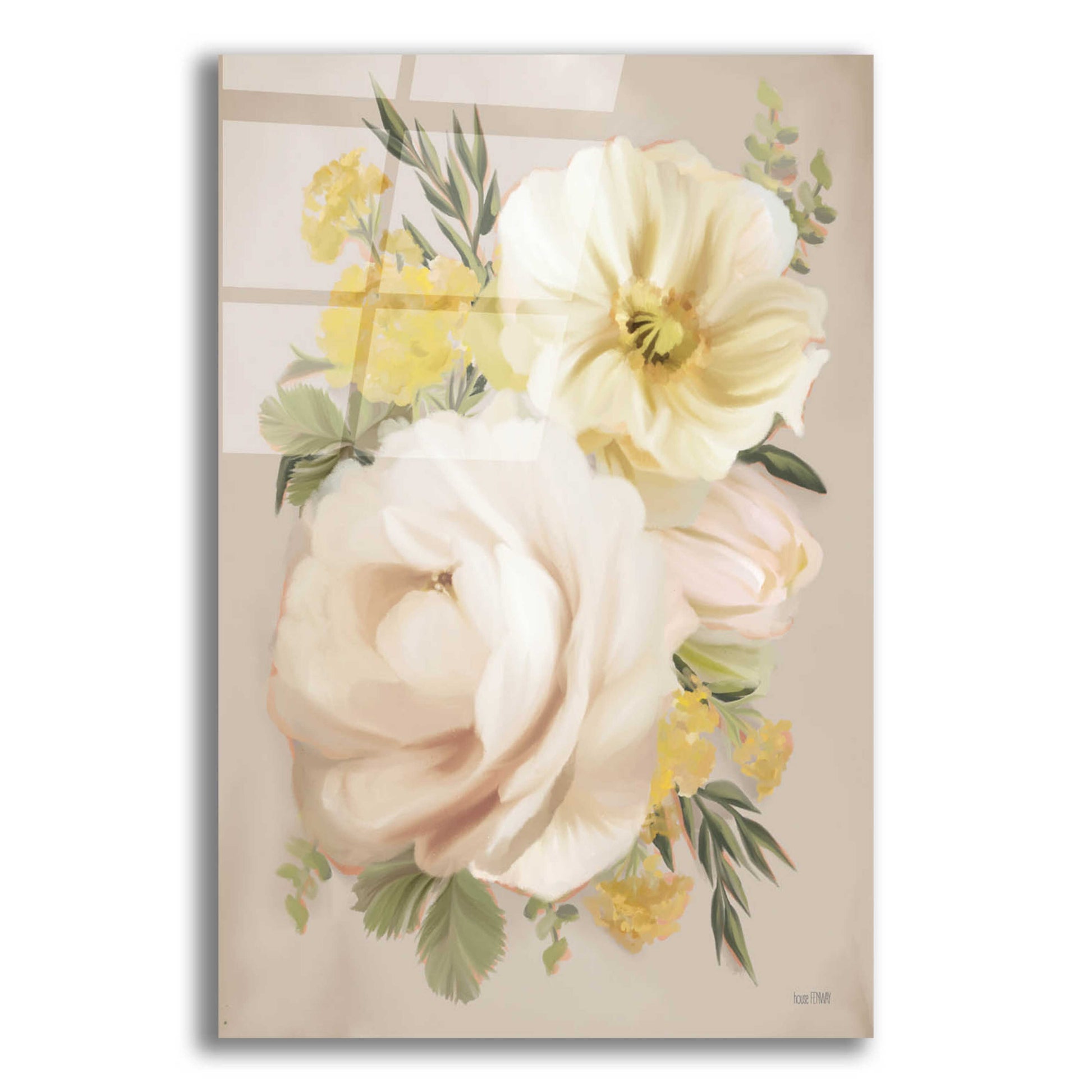 Epic Art 'Peach Peony Bouquet' by House Fenway, Acrylic Glass Wall Art,12x16