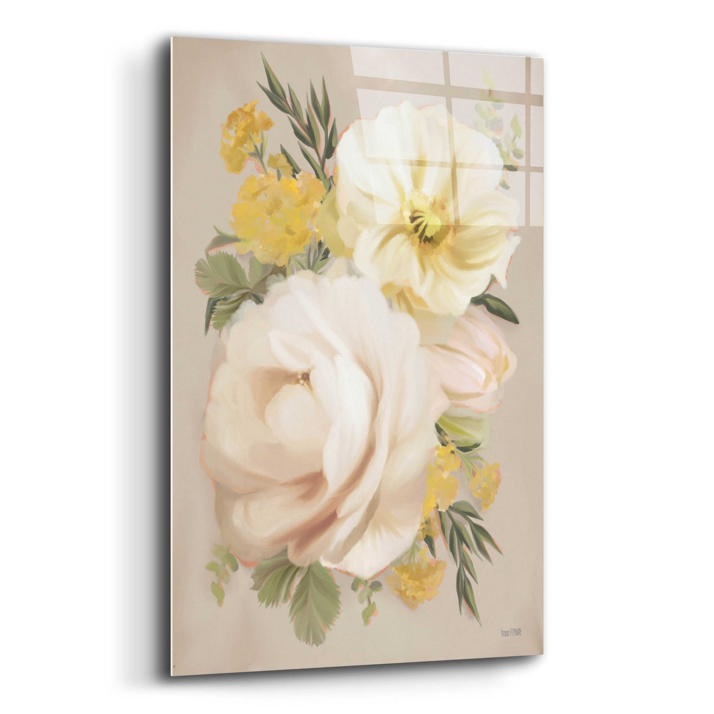 Epic Art 'Peach Peony Bouquet' by House Fenway, Acrylic Glass Wall Art,16x24