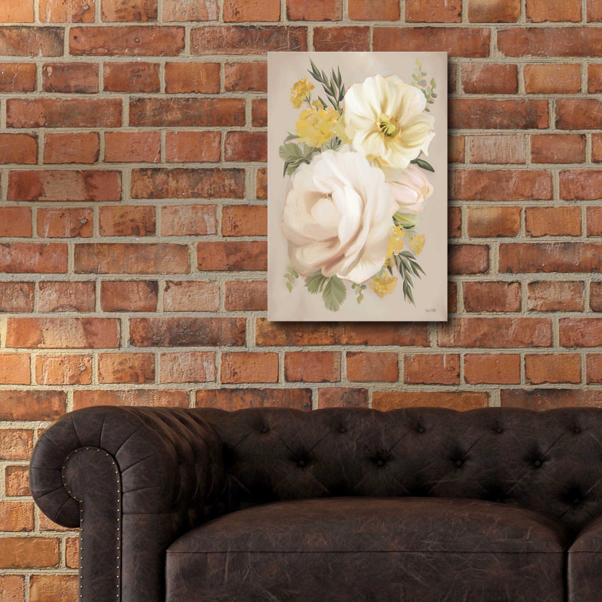 Epic Art 'Peach Peony Bouquet' by House Fenway, Acrylic Glass Wall Art,16x24