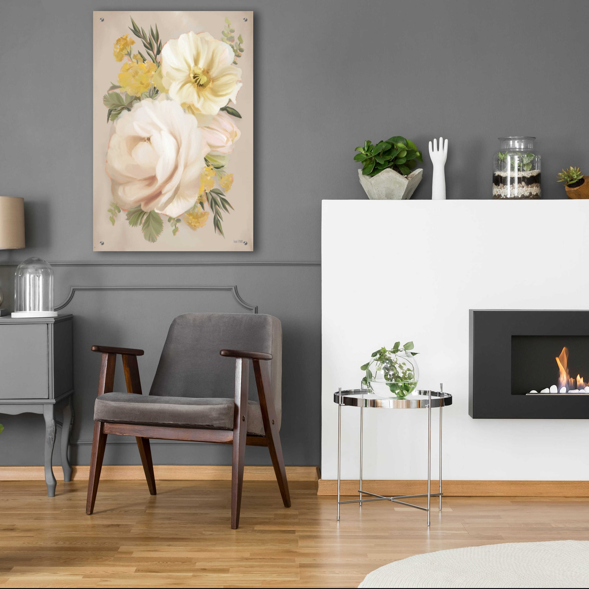 Epic Art 'Peach Peony Bouquet' by House Fenway, Acrylic Glass Wall Art,24x36