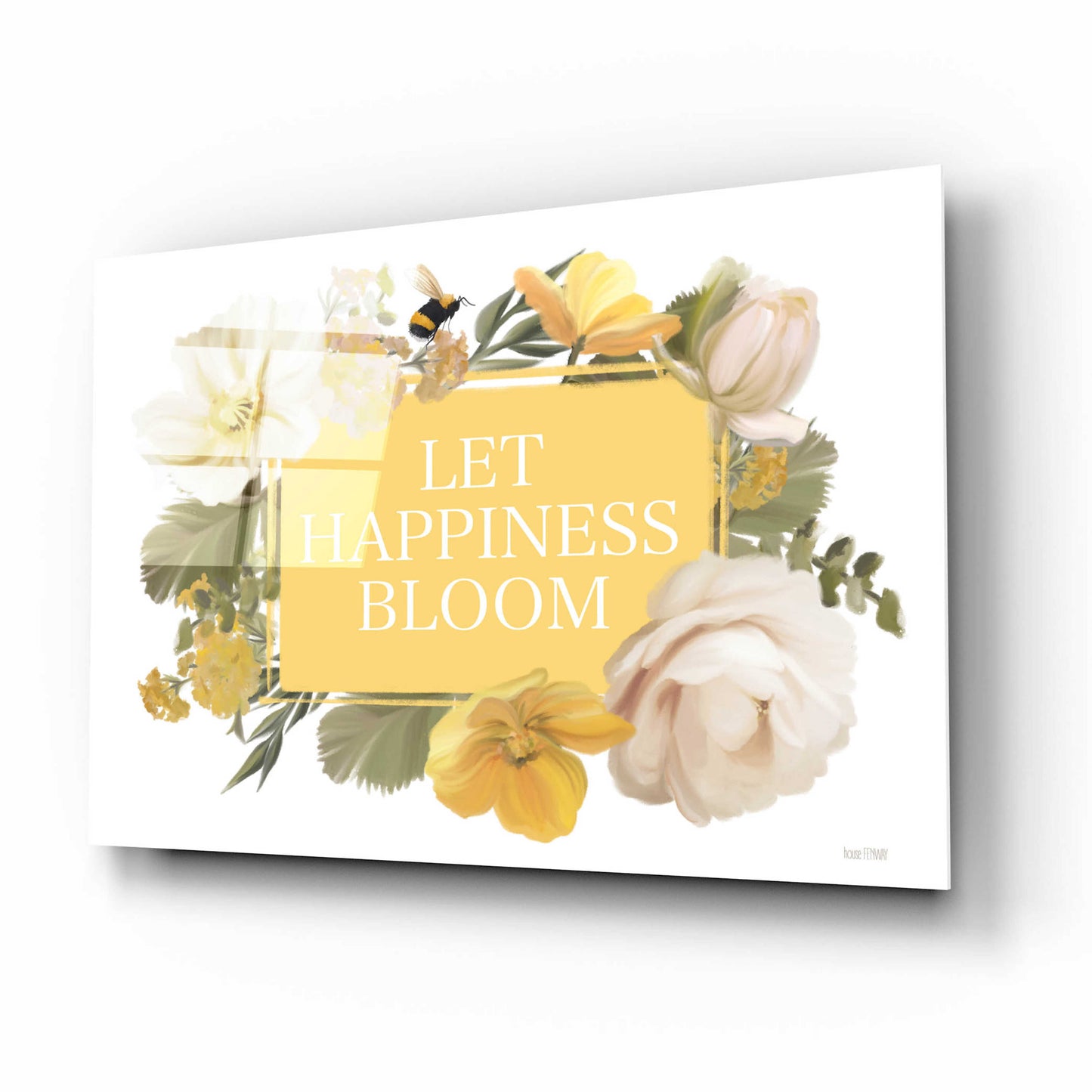 Epic Art 'Let Happiness Bloom' by House Fenway, Acrylic Glass Wall Art,16x12