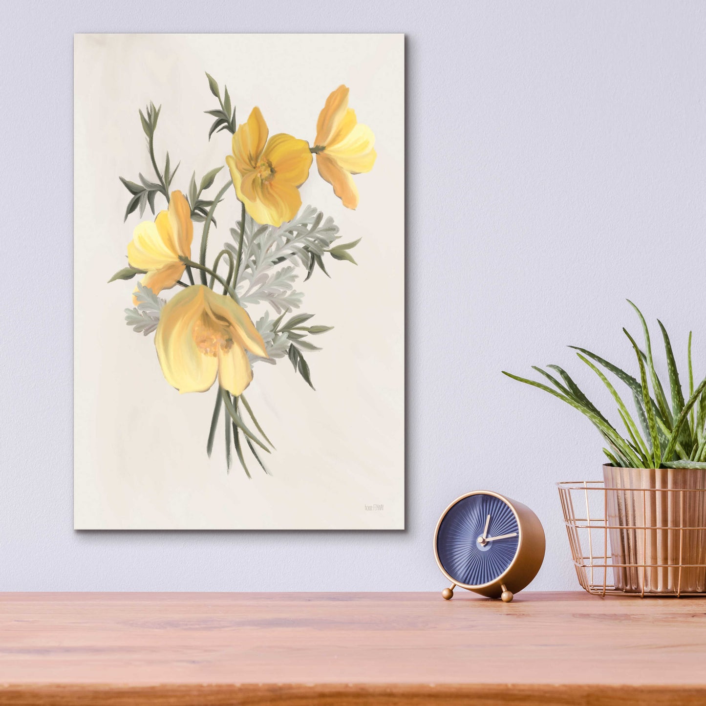 Epic Art 'Wild Yellow Poppies' by House Fenway, Acrylic Glass Wall Art,12x16