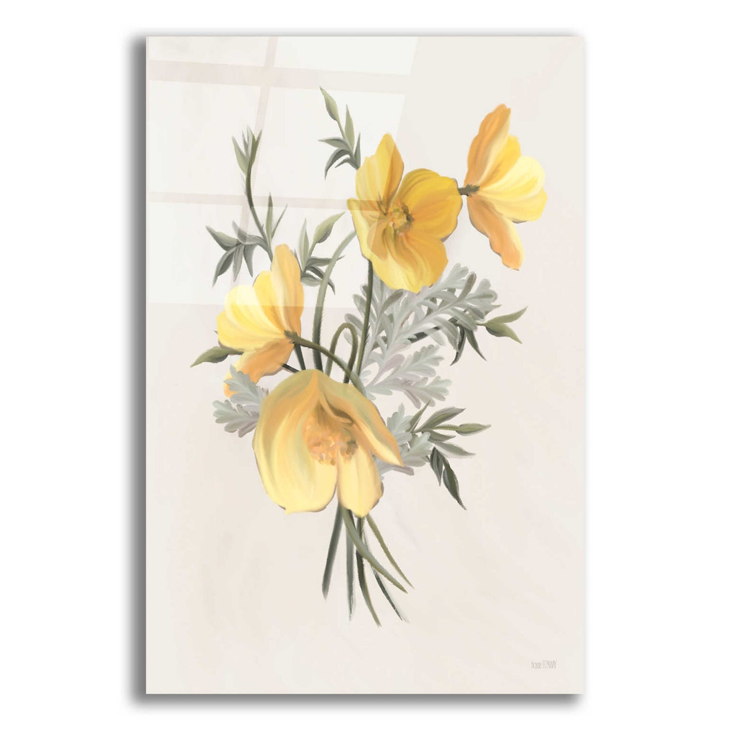 Epic Art 'Wild Yellow Poppies' by House Fenway, Acrylic Glass Wall Art,12x16