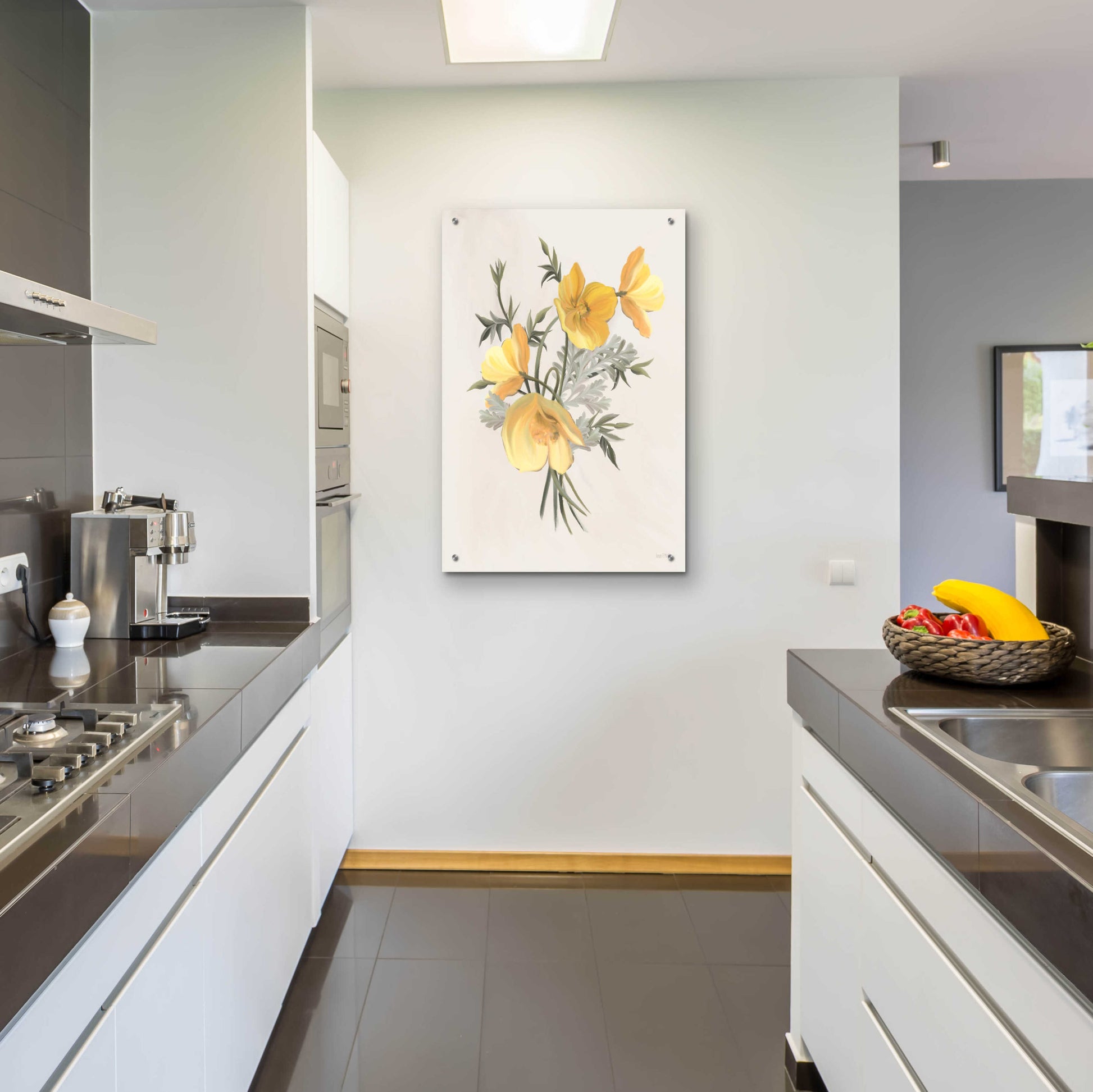 Epic Art 'Wild Yellow Poppies' by House Fenway, Acrylic Glass Wall Art,24x36