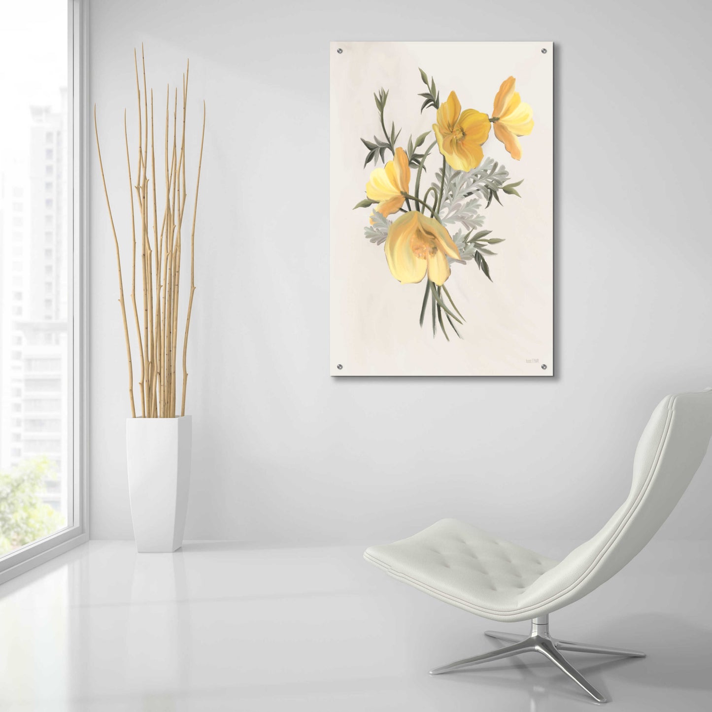 Epic Art 'Wild Yellow Poppies' by House Fenway, Acrylic Glass Wall Art,24x36