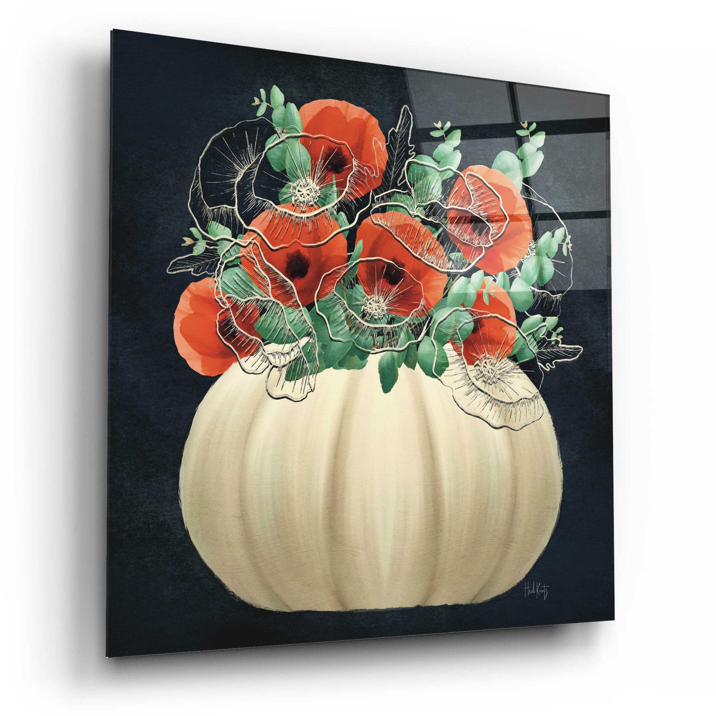 Epic Art 'Poppy Pumpkin' by Heidi Kuntz, Acrylic Glass Wall Art,12x12