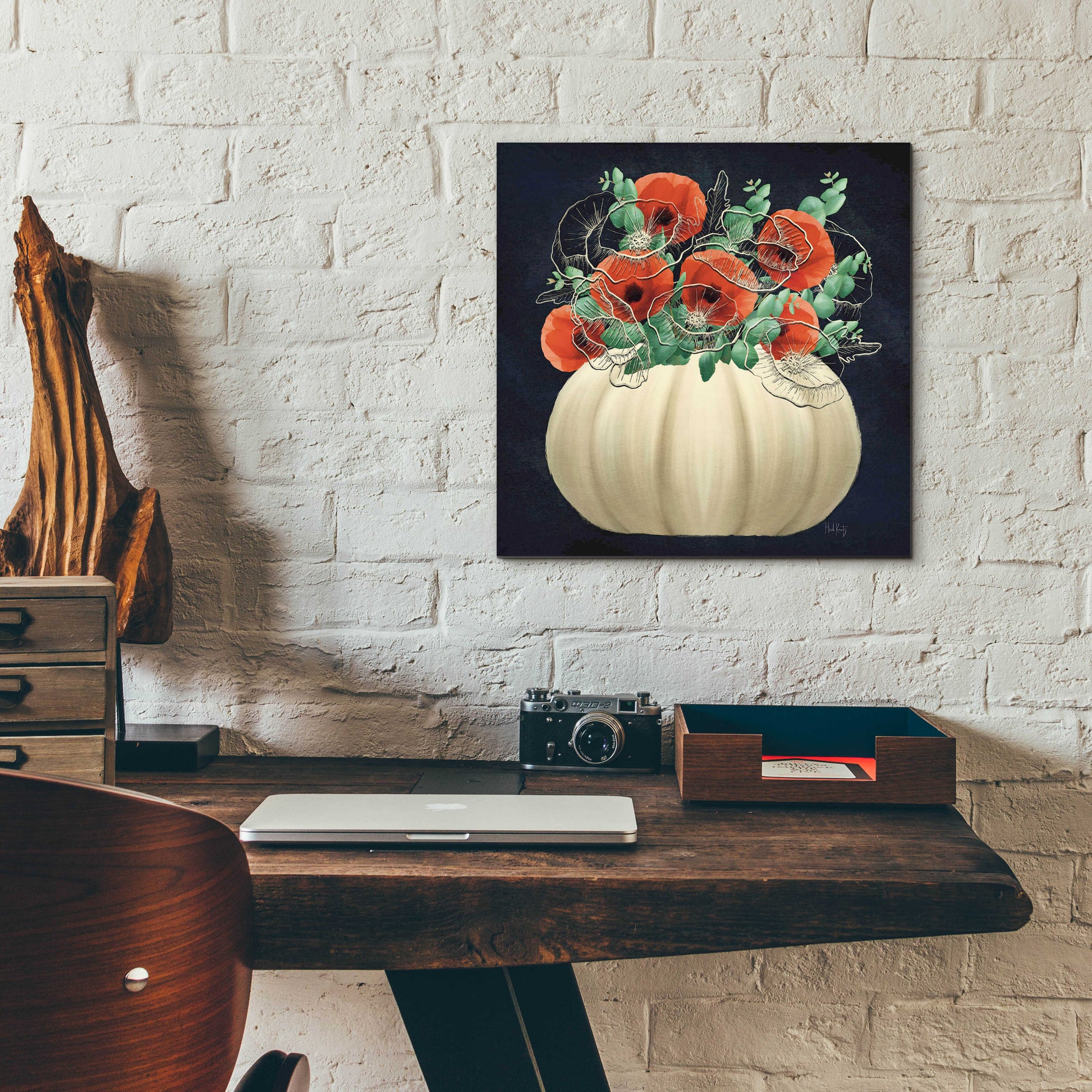 Epic Art 'Poppy Pumpkin' by Heidi Kuntz, Acrylic Glass Wall Art,12x12