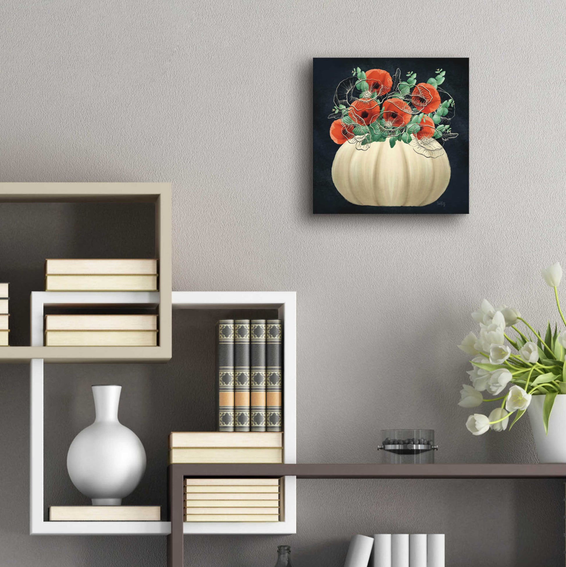 Epic Art 'Poppy Pumpkin' by Heidi Kuntz, Acrylic Glass Wall Art,12x12