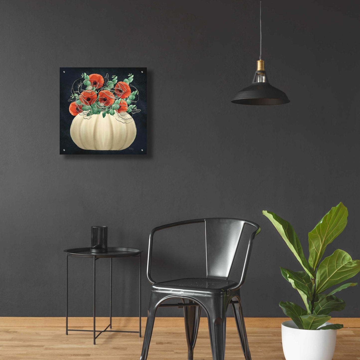 Epic Art 'Poppy Pumpkin' by Heidi Kuntz, Acrylic Glass Wall Art,24x24