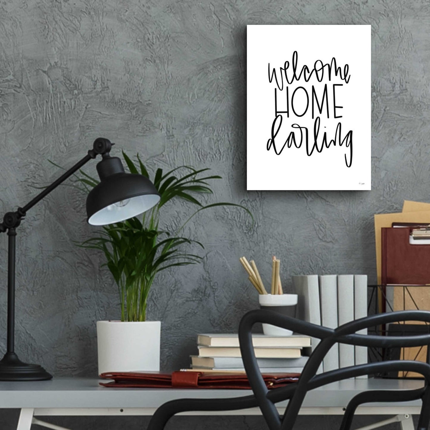 Epic Art 'Welcome Home Darling' by Jaxn Blvd., Acrylic Glass Wall Art,12x16