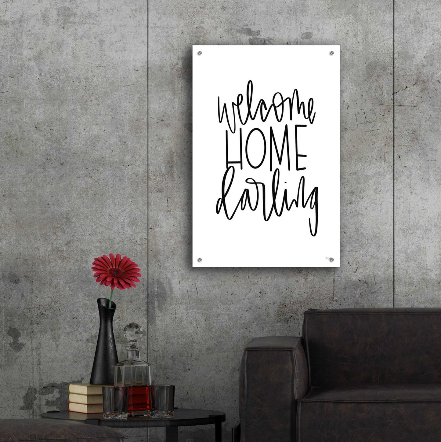 Epic Art 'Welcome Home Darling' by Jaxn Blvd., Acrylic Glass Wall Art,24x36