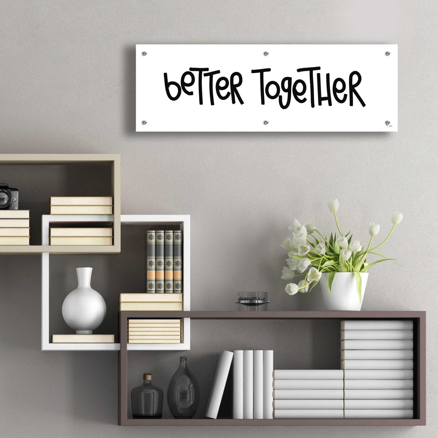 Epic Art 'Better Together' by Jaxn Blvd., Acrylic Glass Wall Art,36x12