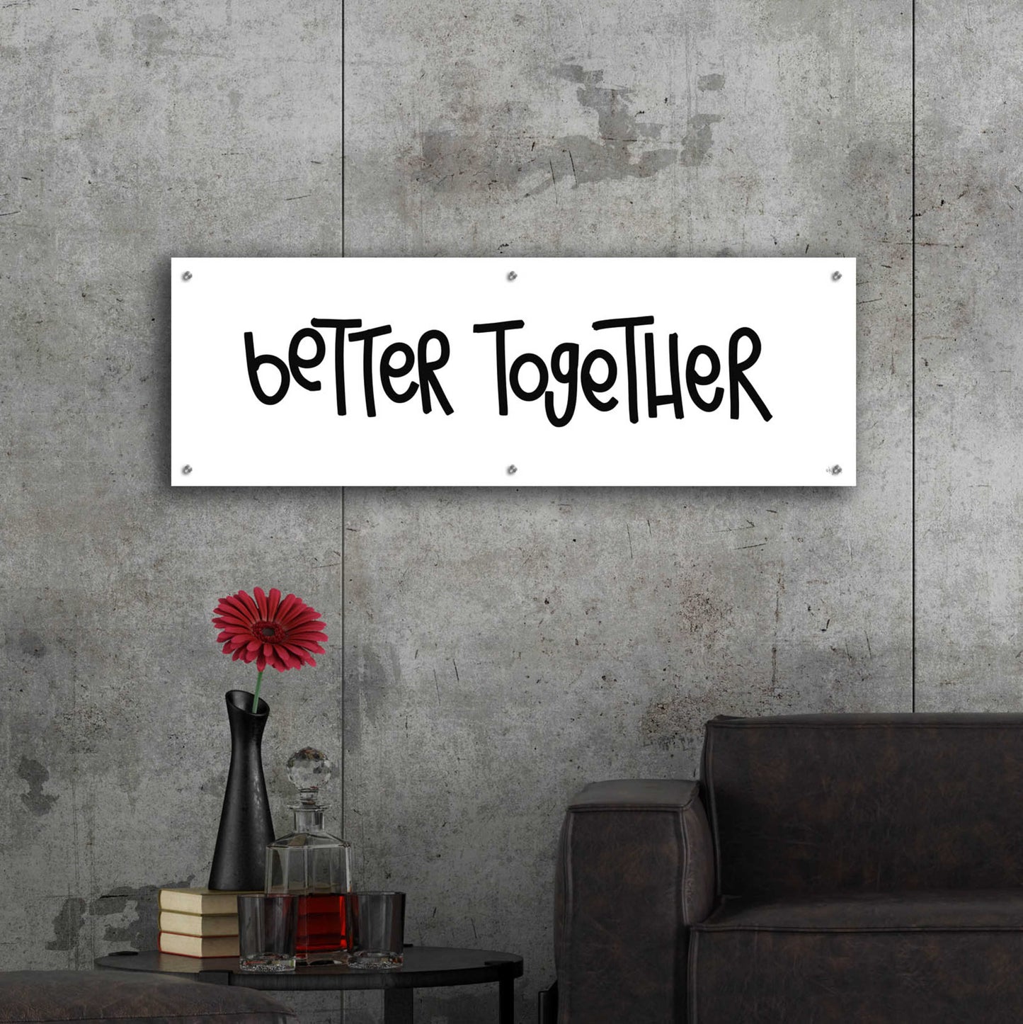 Epic Art 'Better Together' by Jaxn Blvd., Acrylic Glass Wall Art,48x16