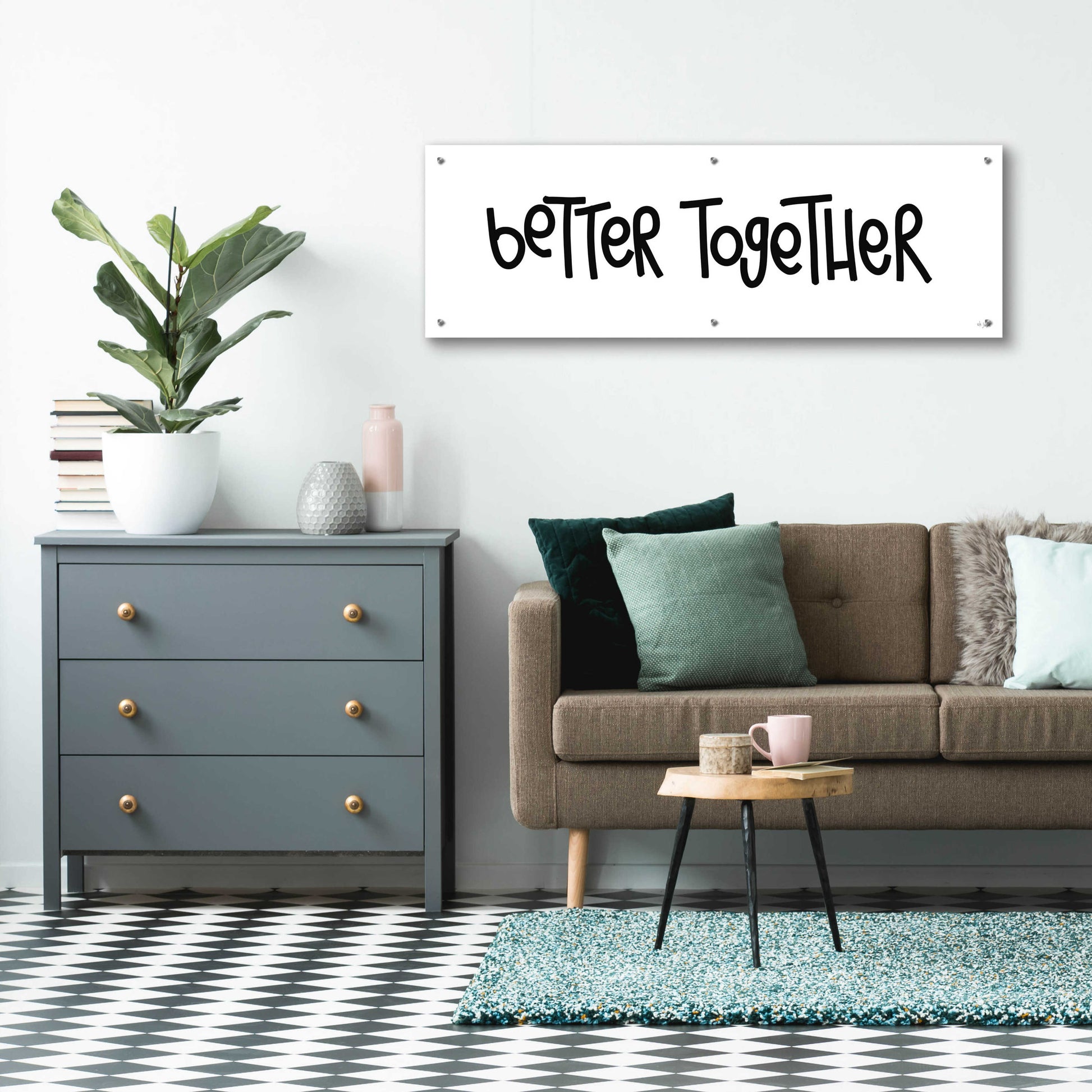 Epic Art 'Better Together' by Jaxn Blvd., Acrylic Glass Wall Art,48x16