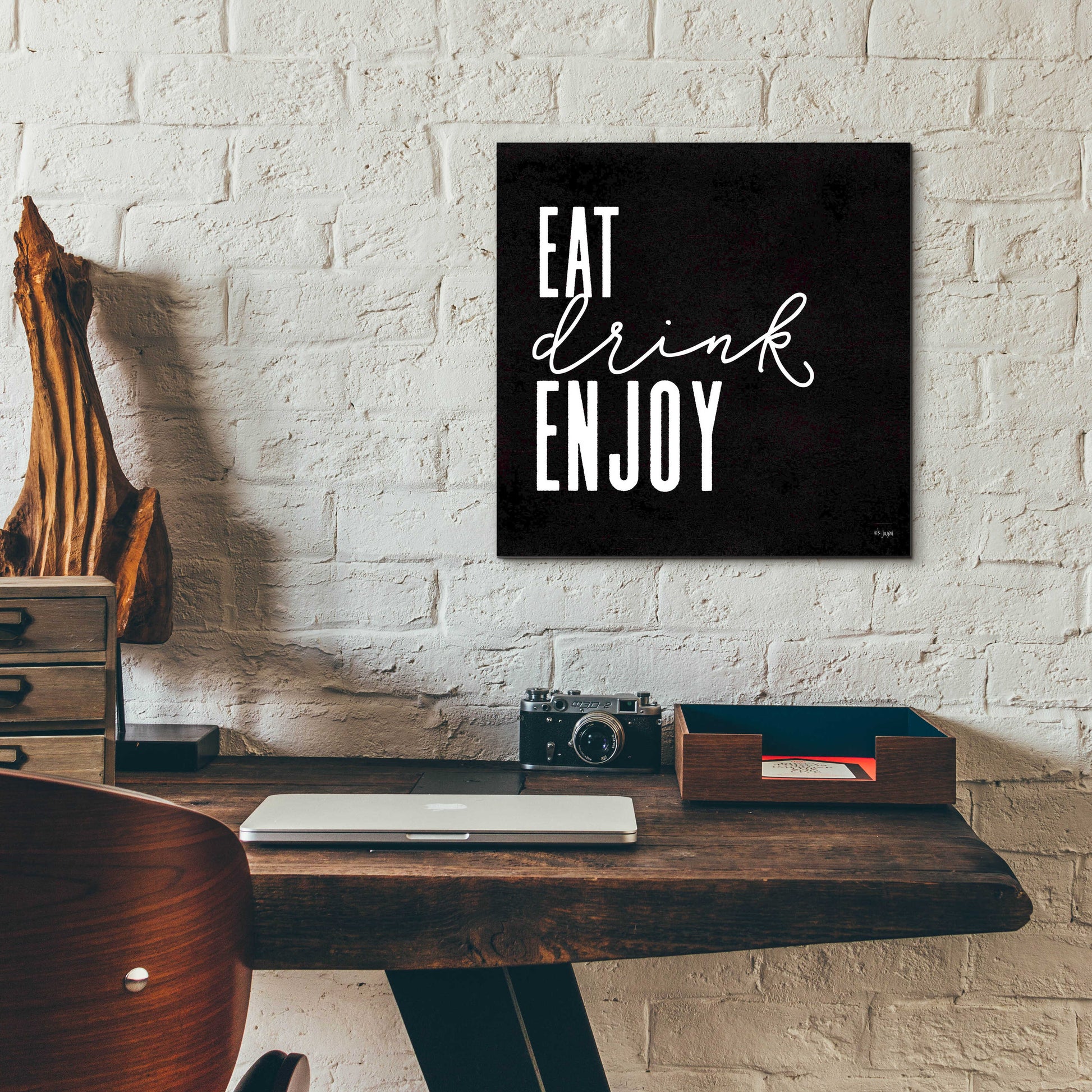 Epic Art 'Eat, Drink, Enjoy   ' by Jaxn Blvd., Acrylic Glass Wall Art,12x12