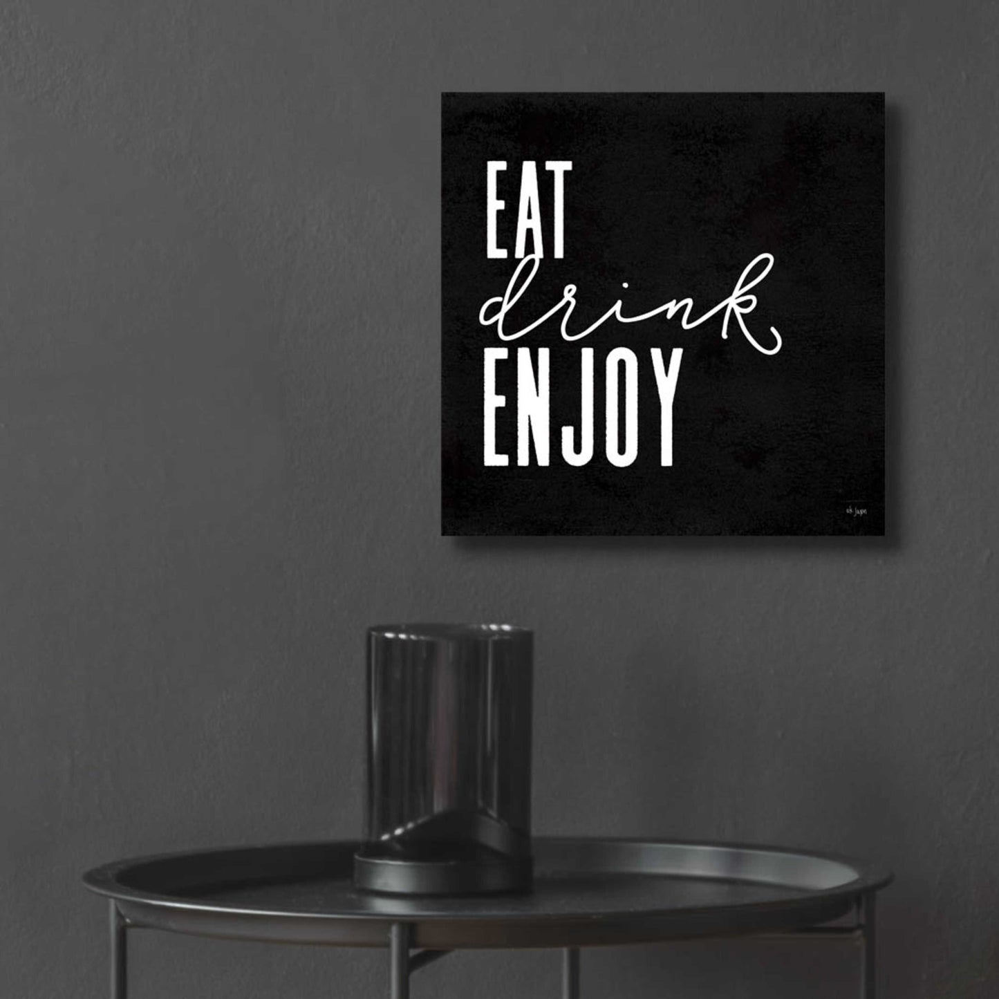 Epic Art 'Eat, Drink, Enjoy   ' by Jaxn Blvd., Acrylic Glass Wall Art,12x12